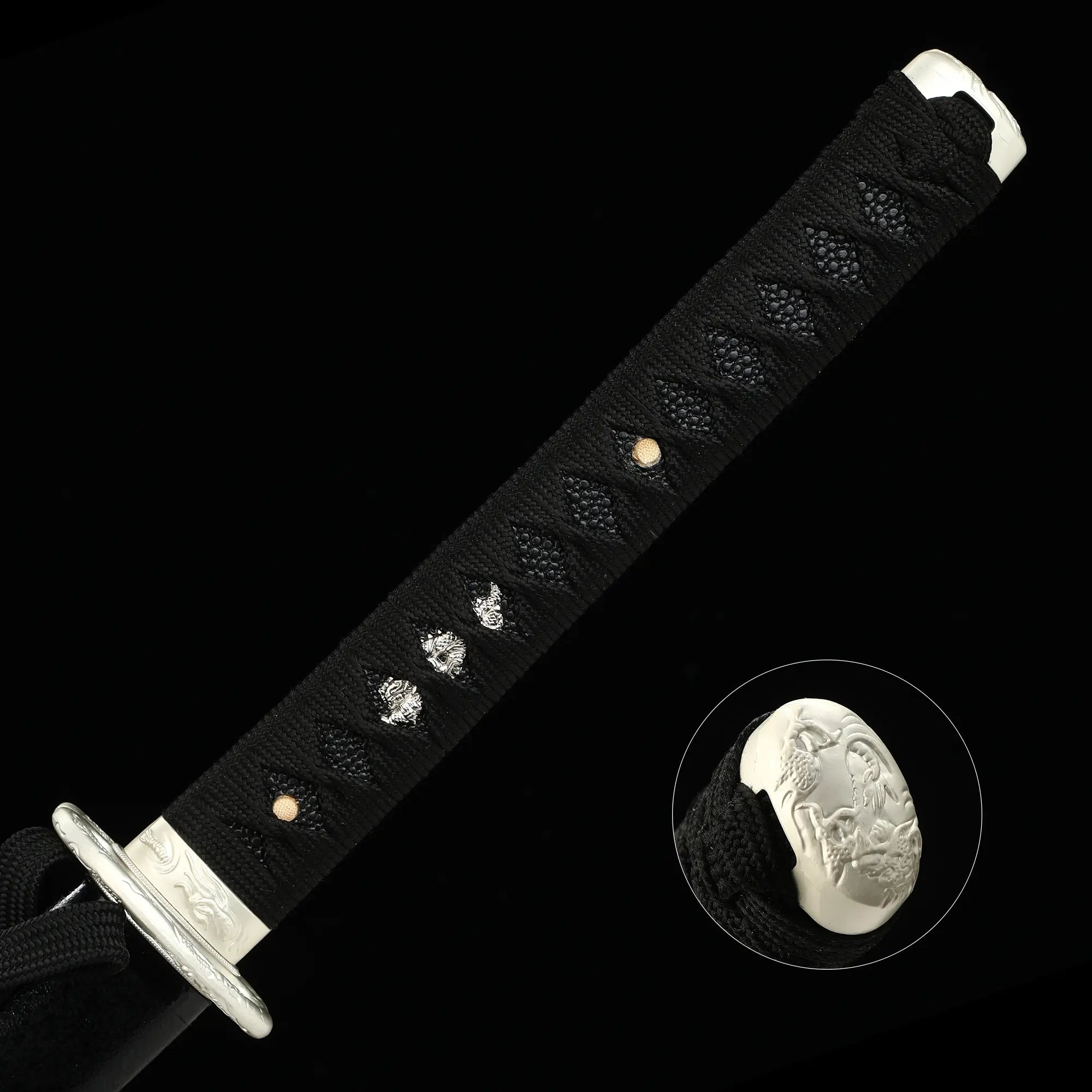 Handmade Full Tang Japanese Katana Sword 1095 Carbon Steel With Black Scabbard