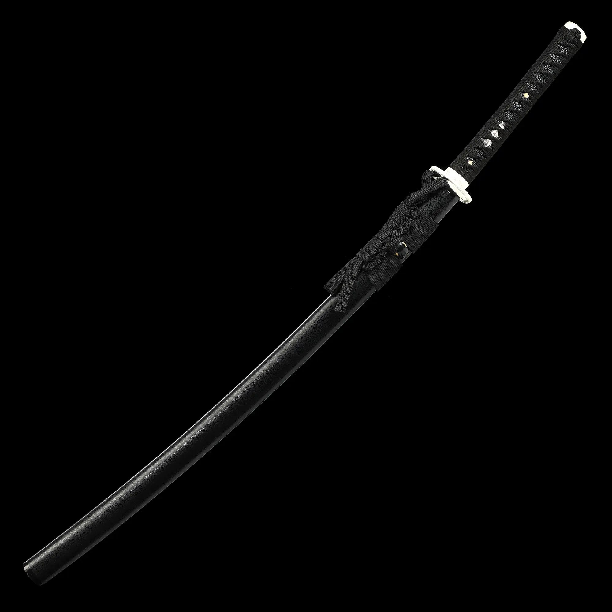 Handmade Full Tang Japanese Katana Sword 1095 Carbon Steel With Black Scabbard