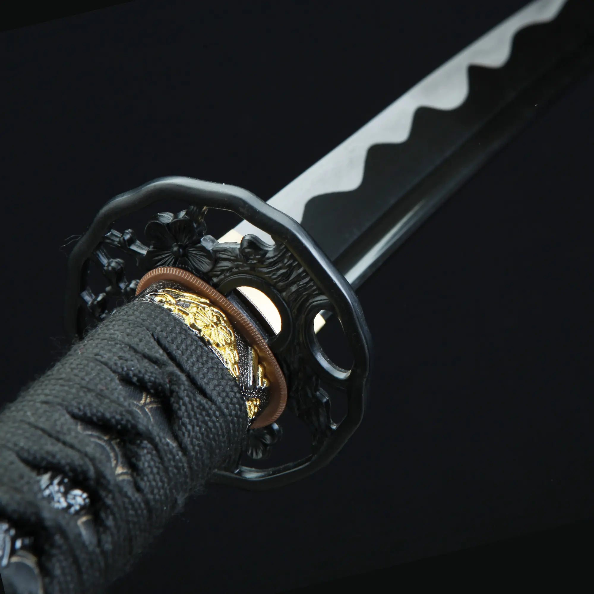 Handmade Full Tang Katana Sword 1045 Carbon Steel With Black Blade