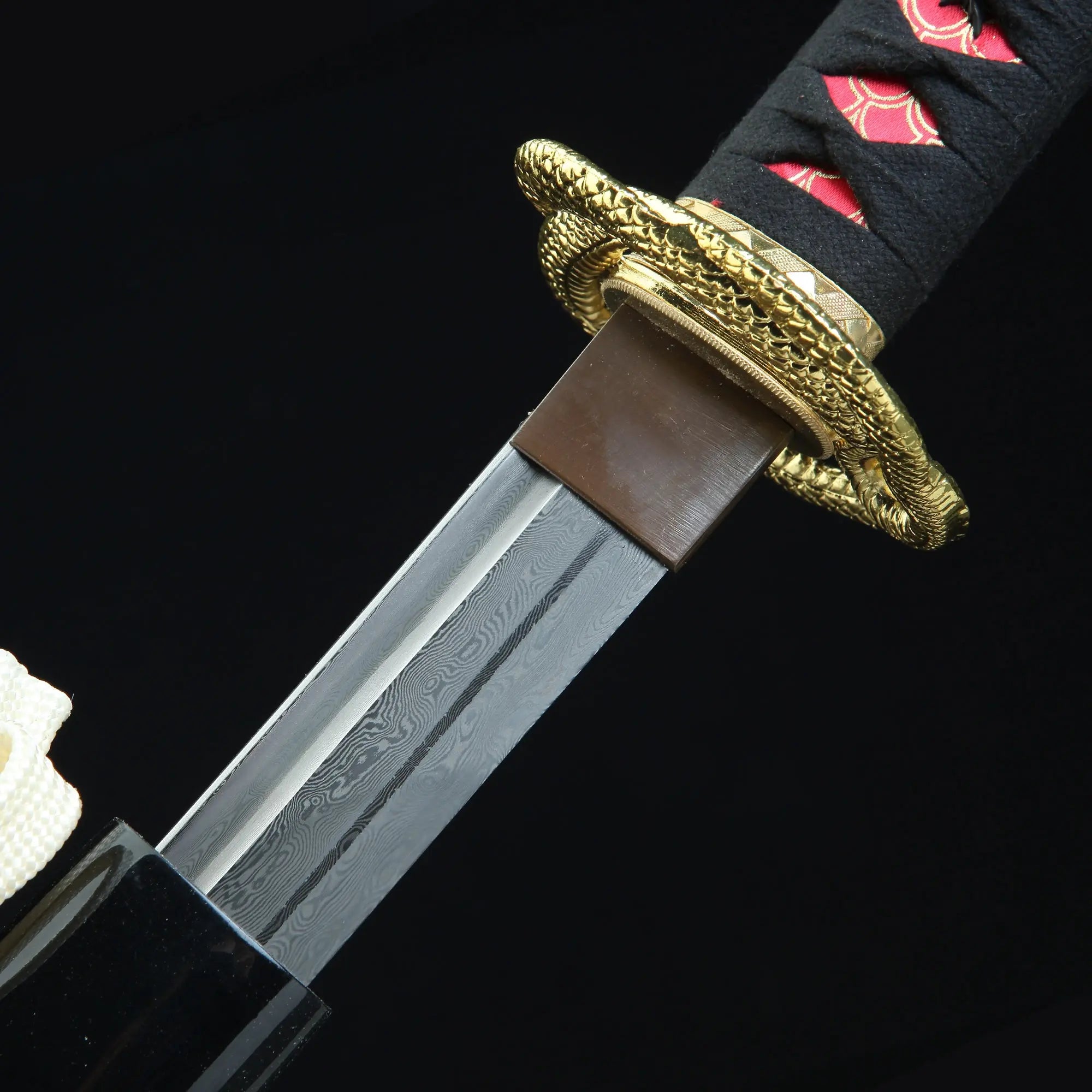 Handcrafted Full Tang Katana Sword Damascus Steel With Black Scabbard