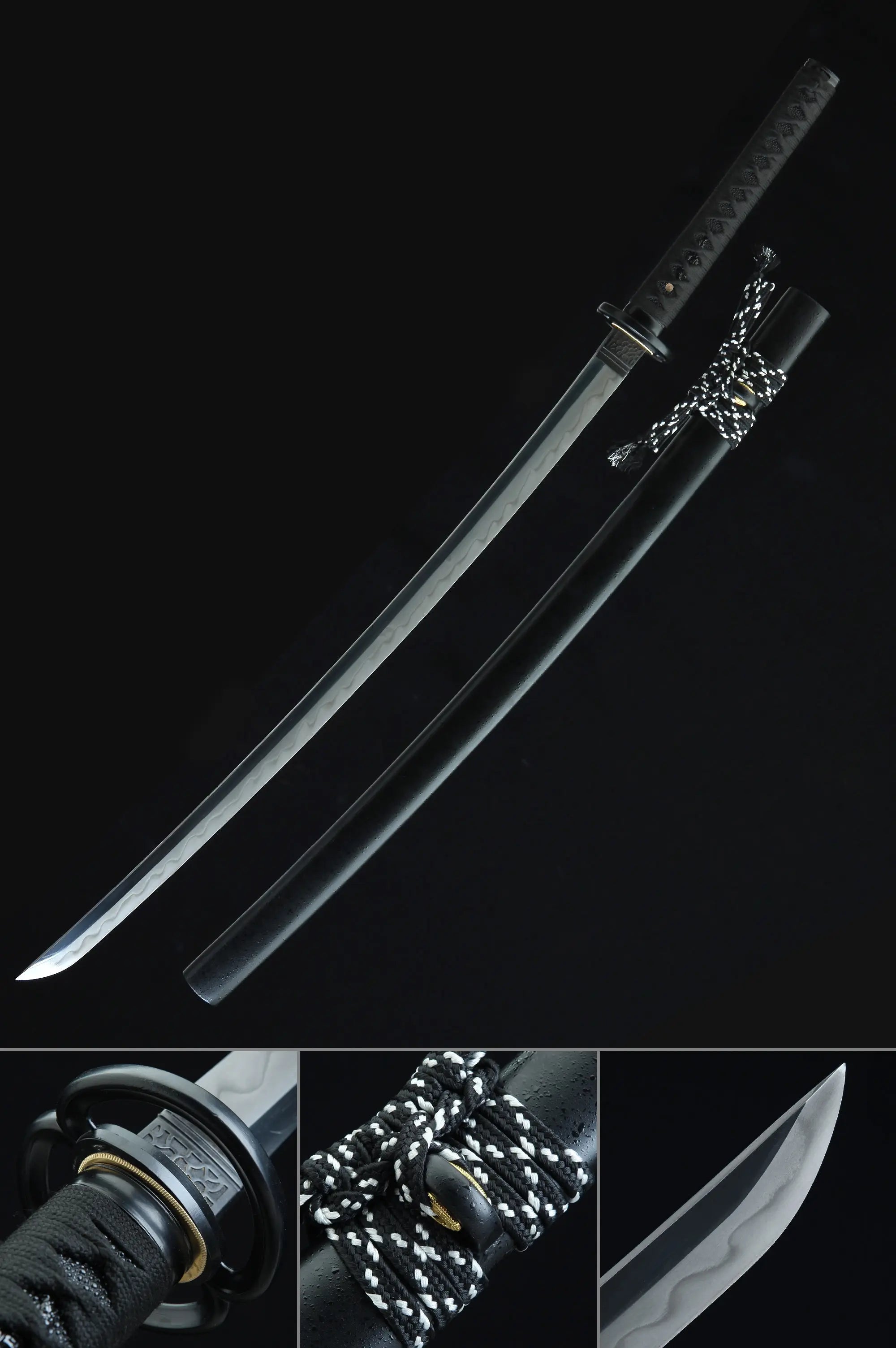 Handmade Japanese Samurai Sword T10 Steel With Clay Tempered Blade