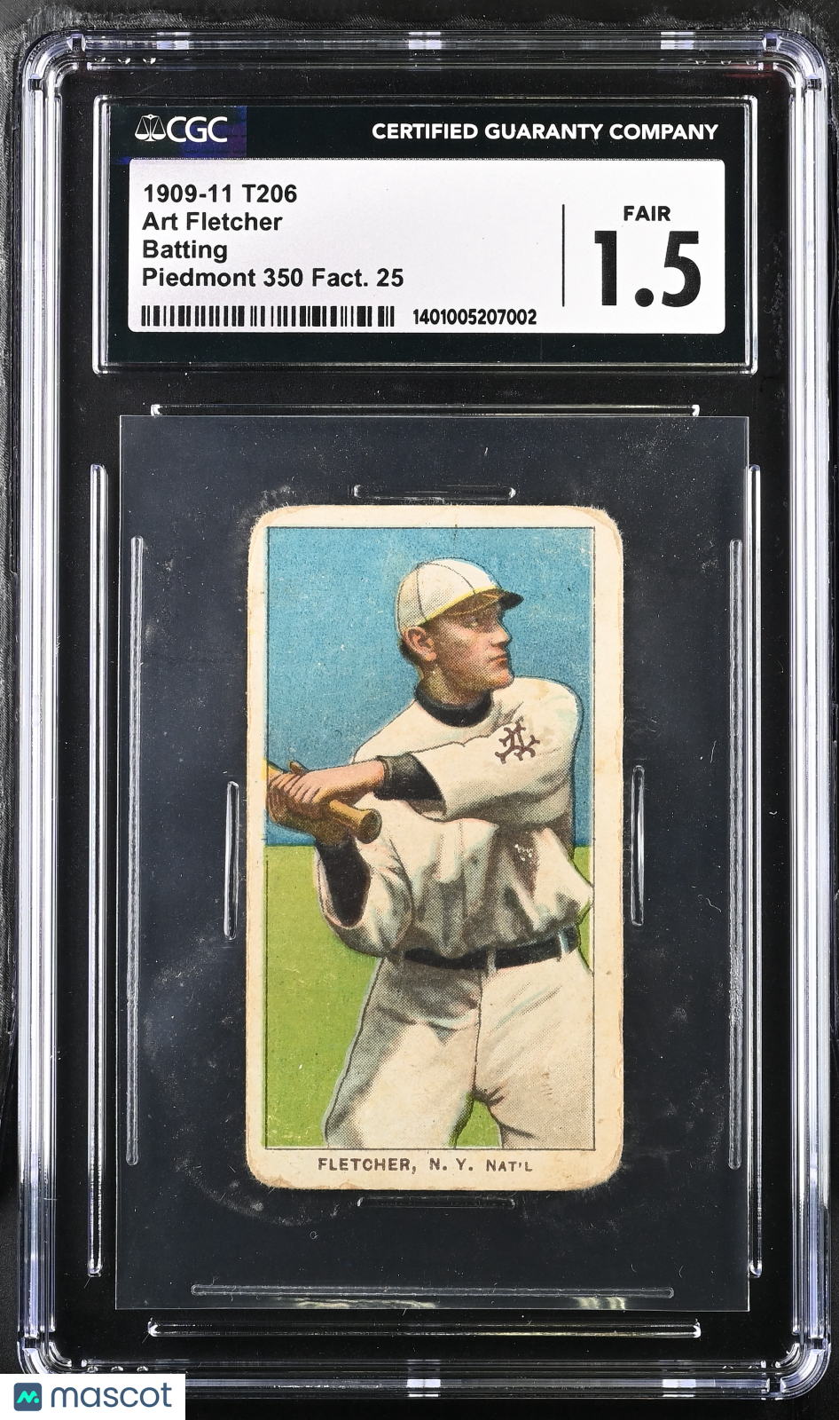 1909-11 T206 Art Fletcher CGC 1.5 New York Giants - Graded Sports Cards