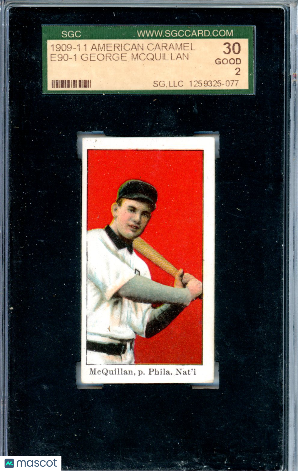 1909 American Caramel Co. (E90 1) George Mcquillan SGC 2 Graded Sports Cards