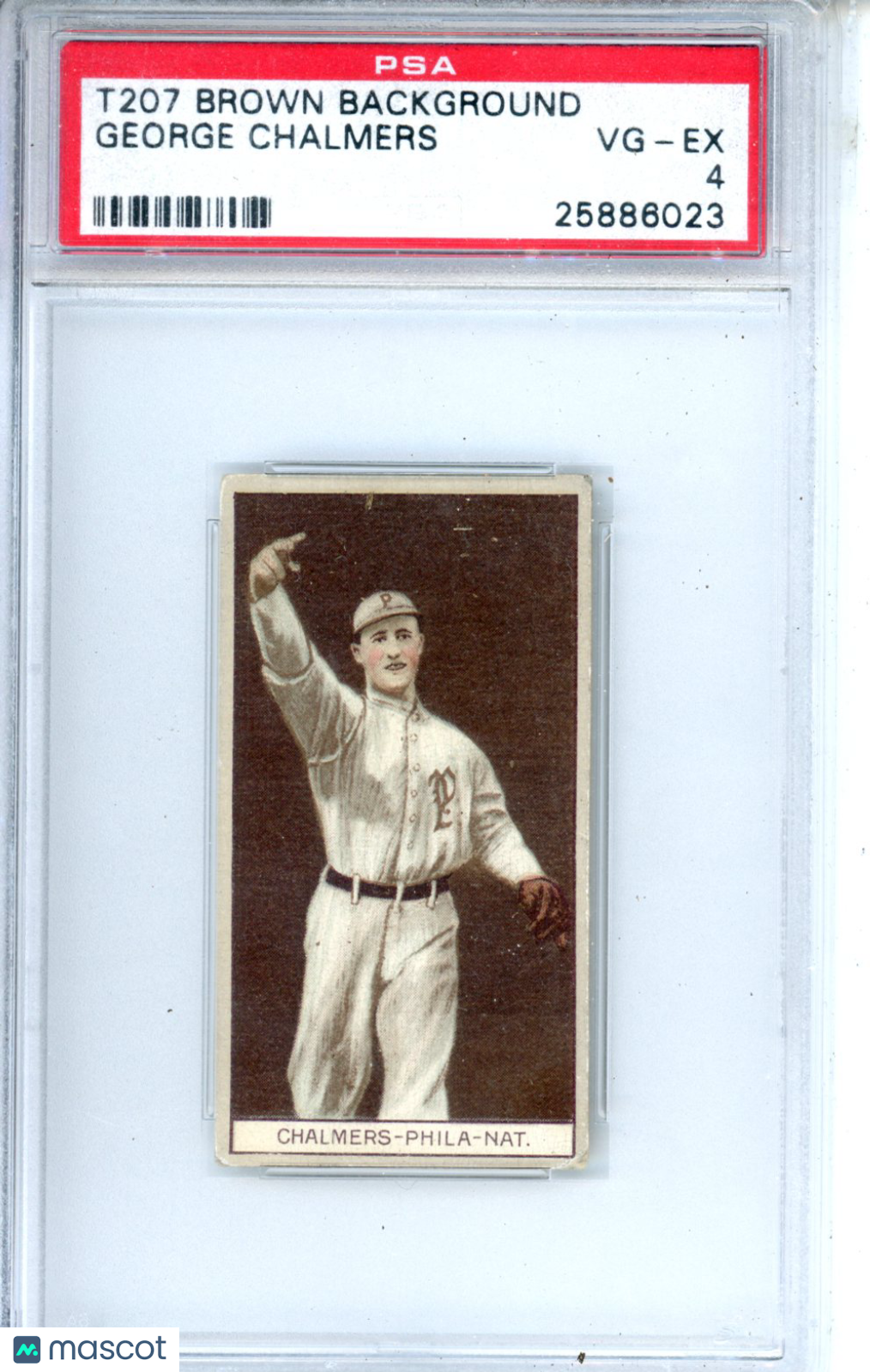 1912 T207 Brown Background George Chalmers PSA 4 Philadelphia Phillies Graded Sports Cards