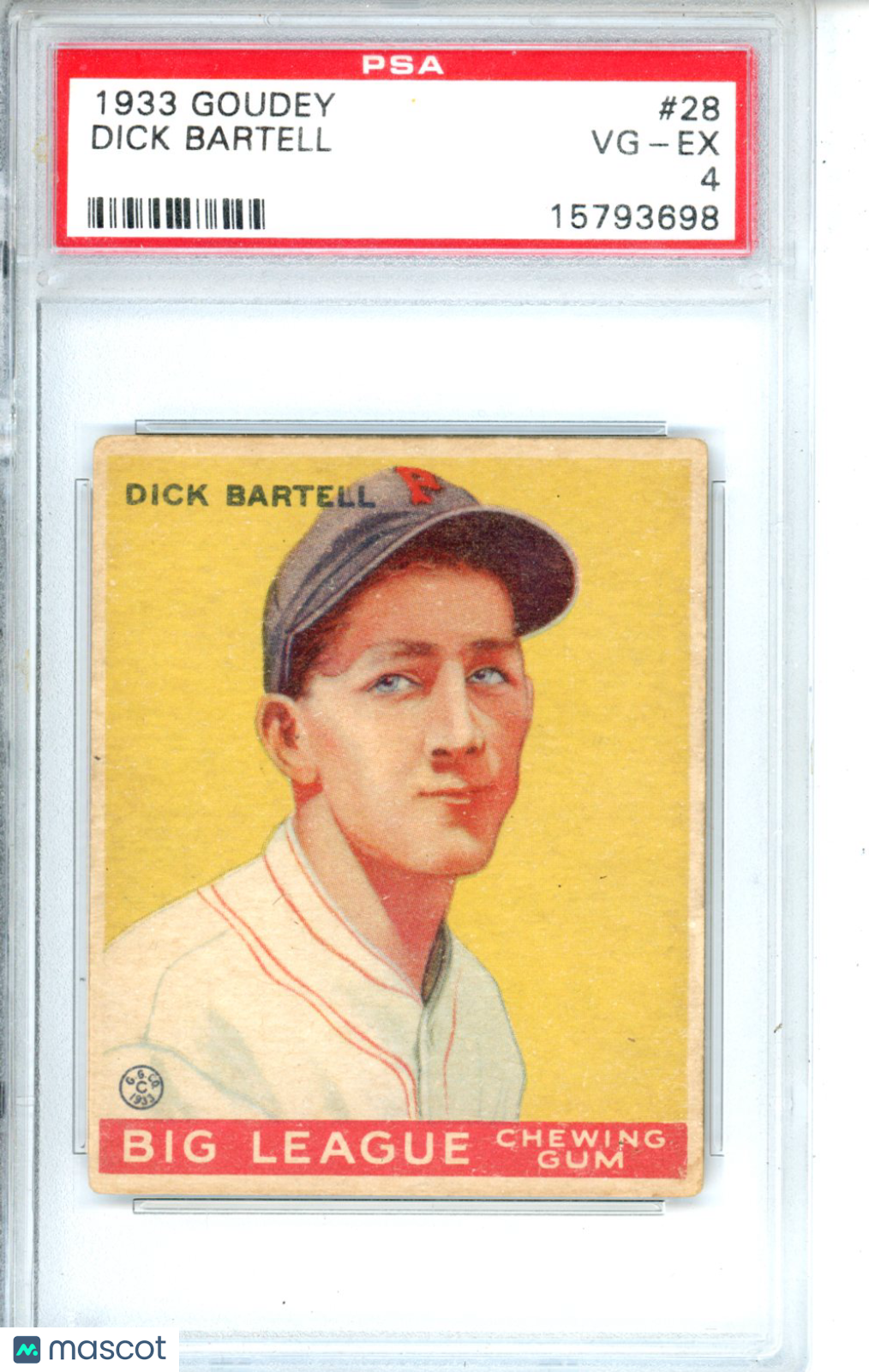 1933 Goudey Dick Bartell #28 PSA 4 Philadelphia Phillies Graded Sports Cards