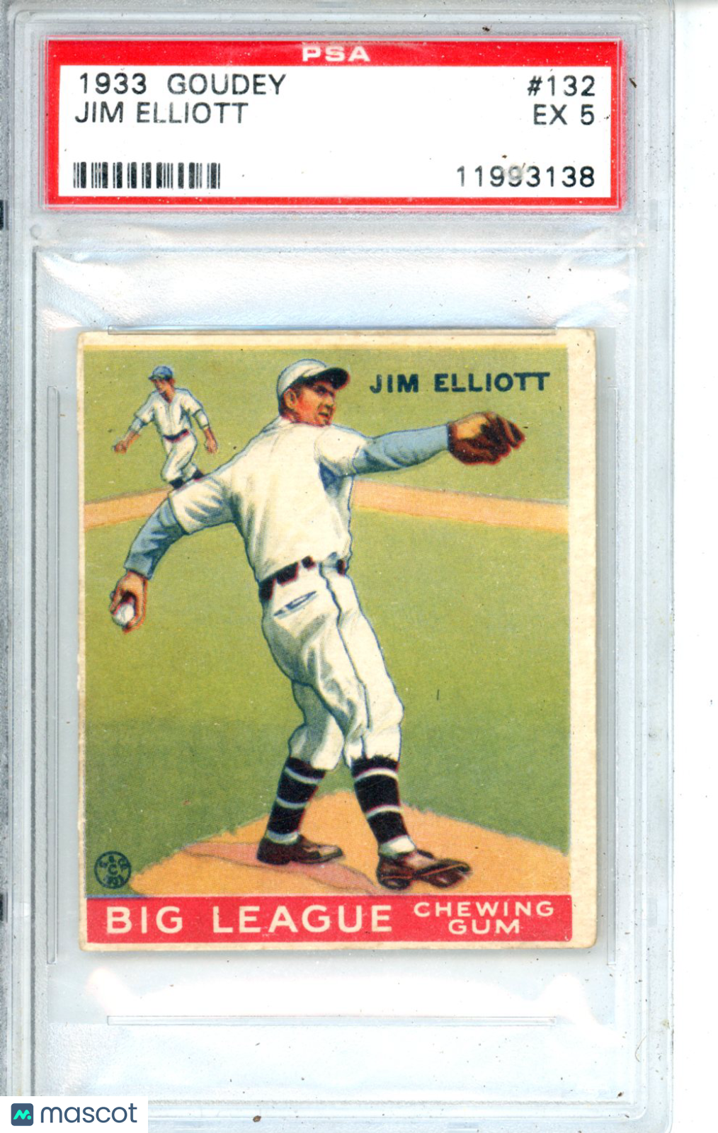 1933 Goudey Jim Elliott #132 PSA 5 Philadelphia Phillies Graded Sports Cards