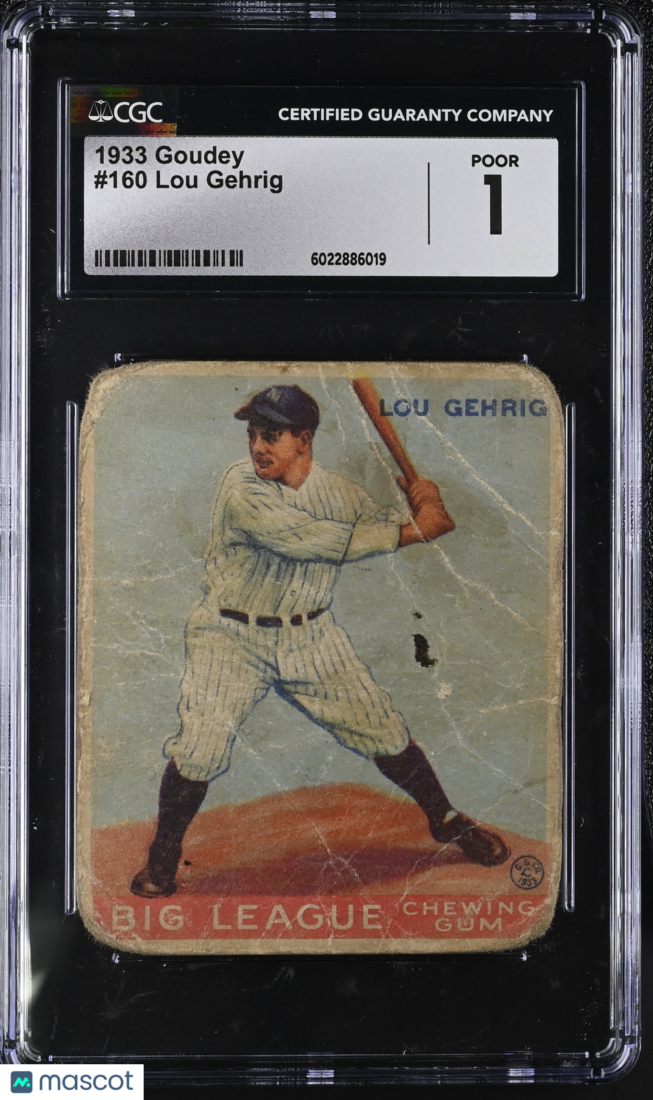 1933 Goudey Lou Gehrig #160 CGC 1 New York Yankees POP 3 - Graded Sports Cards