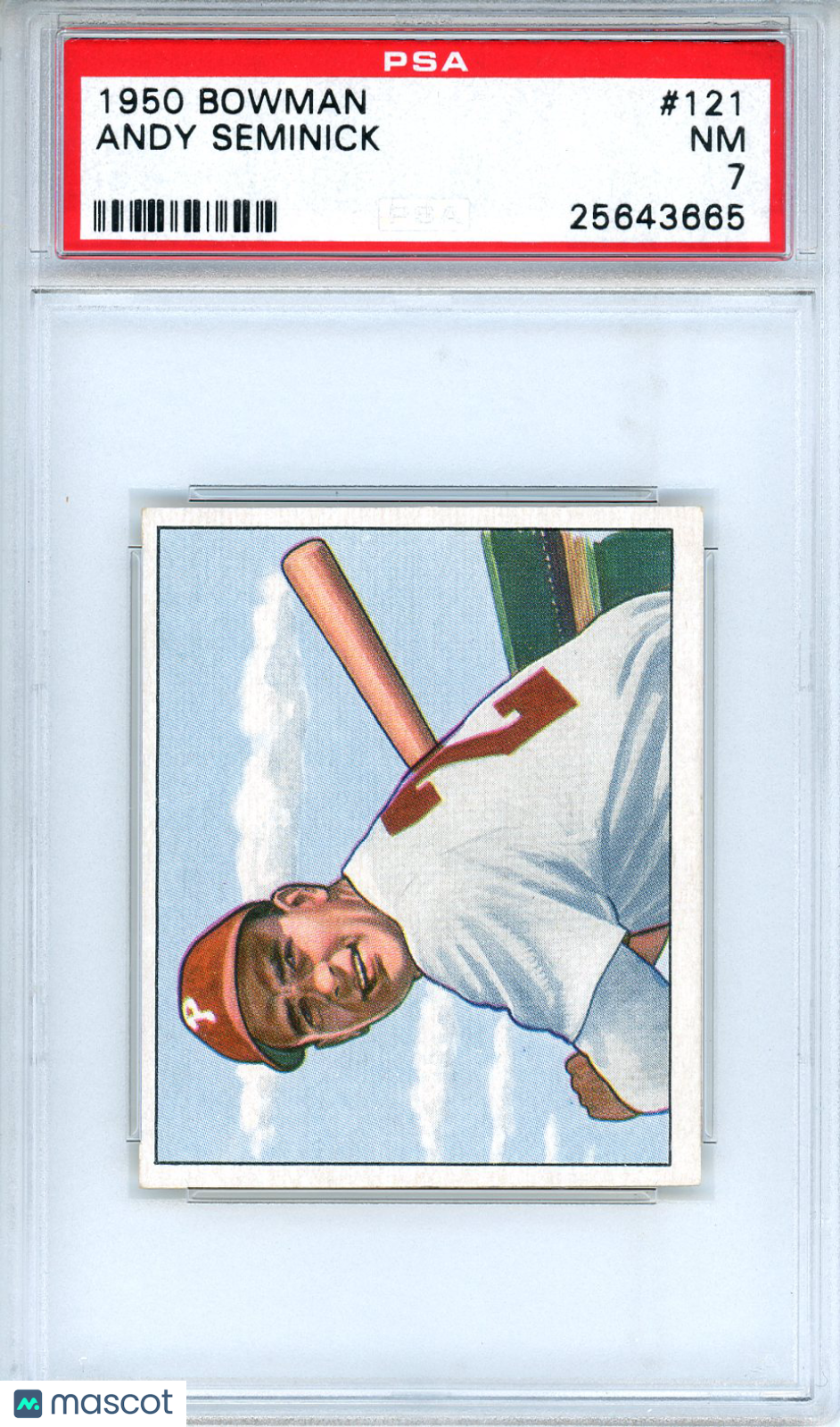 1950 Bowman Andy Seminick #121 PSA 7 Philadelphia Phillies - Graded Sports Cards