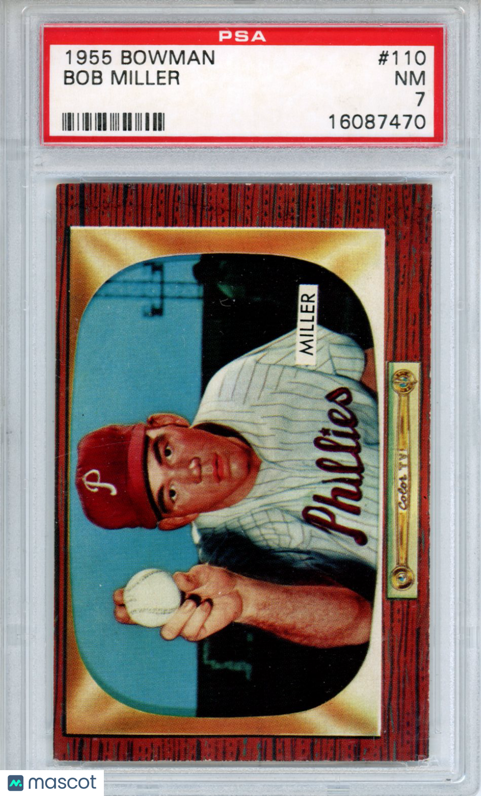 1955 Bowman Bob Miller #110 PSA 7 Philadelphia Phillies - Graded Sports Cards