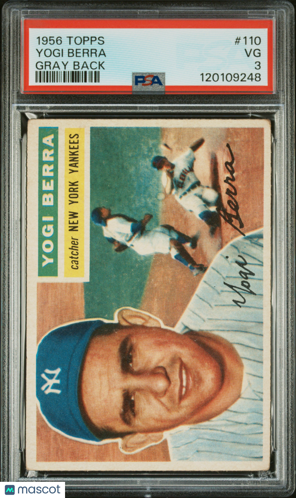 1956 Topps Yogi Berra Gray Back #110 PSA 3 New York Yankees - Graded Sports Cards