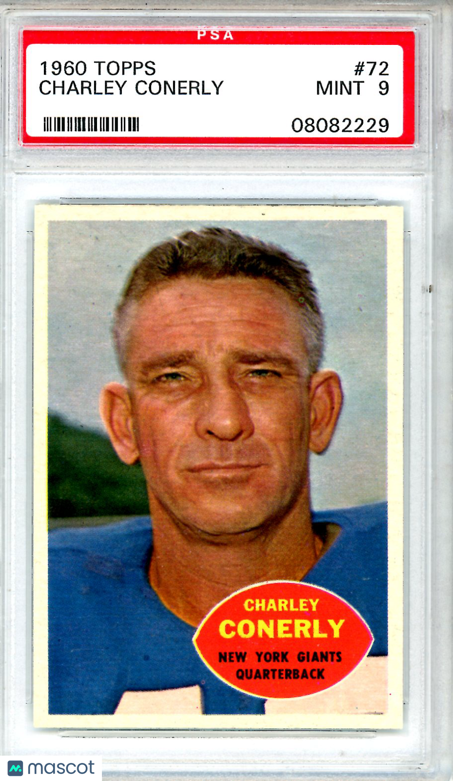 1960 Topps Charley Conerly #72 PSA 9 New York Giants - Graded Sports Cards