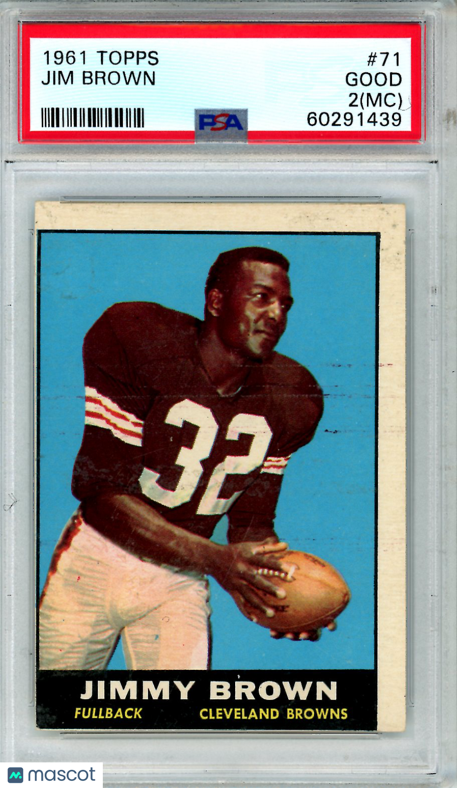 1961 Topps Jim Brown MC #71 PSA 2(MC) Cleveland Browns - Graded Sports Cards