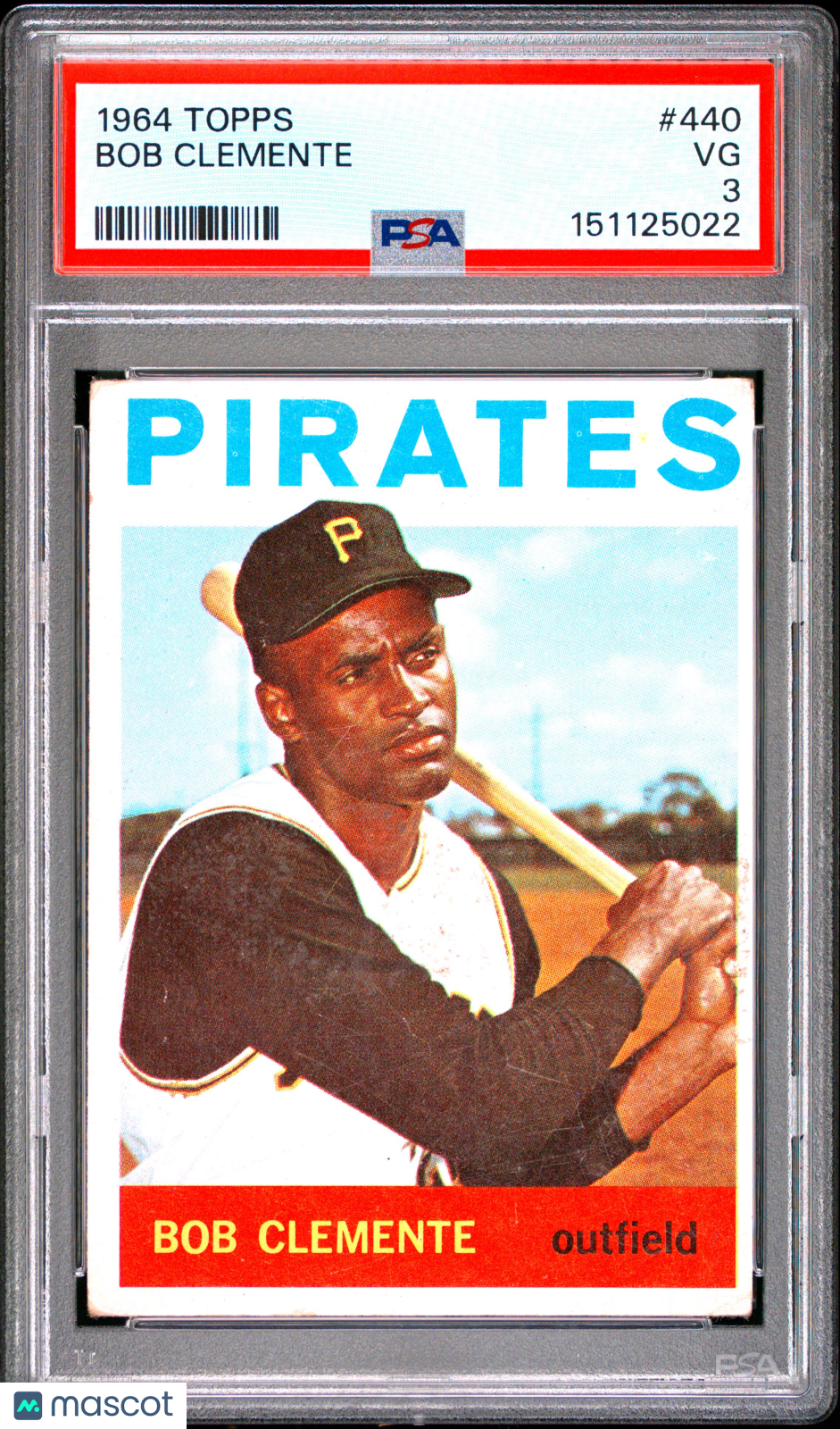 1964 Topps Bob Clemente HOF #440 PSA 3 Pittsburgh Pirates - Graded Sports Cards