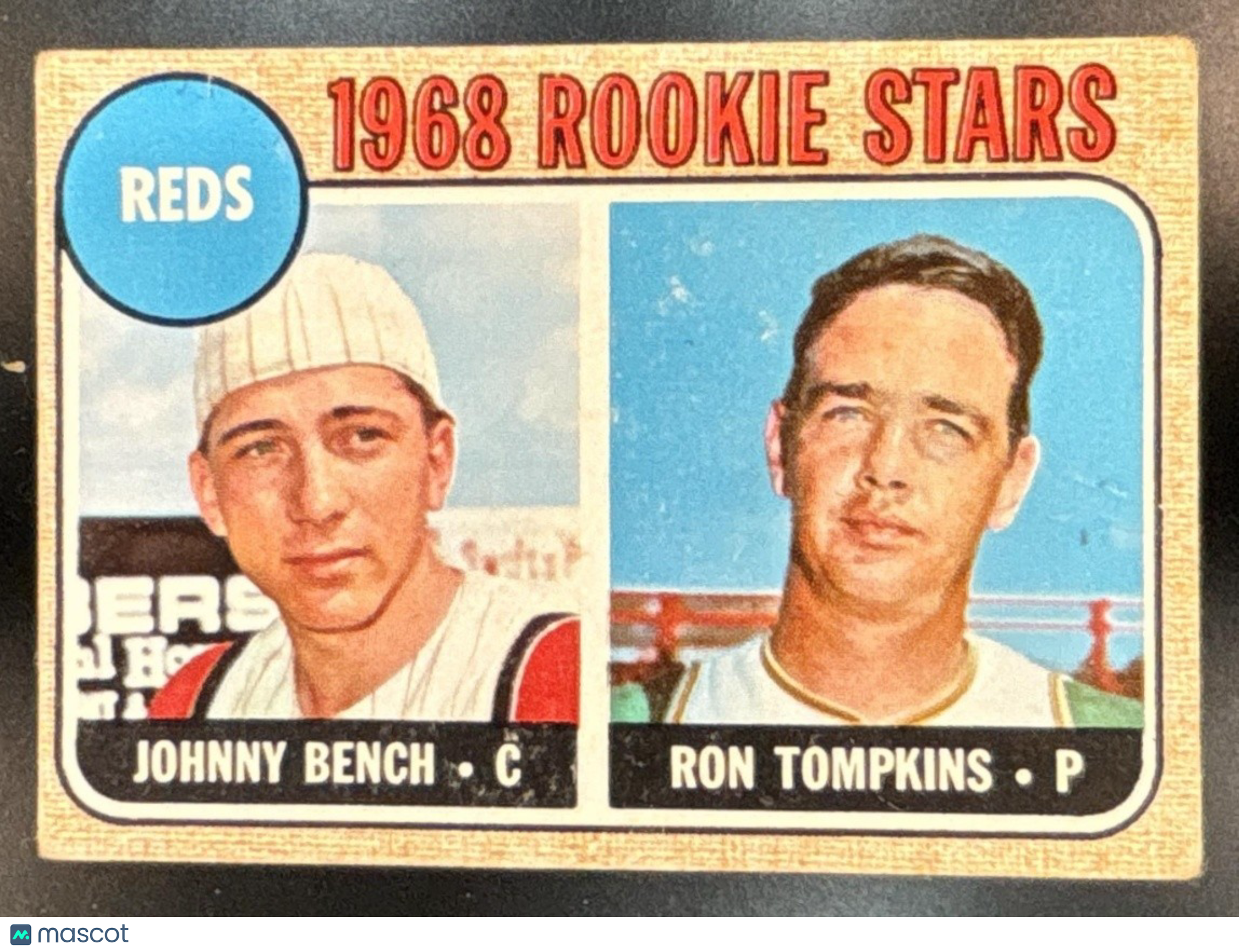 1968 Topps 247 Reds Rookie Stars Johnny Bench Ron Tompkins RC (VG-EX) Cincinnati - Sports Cards