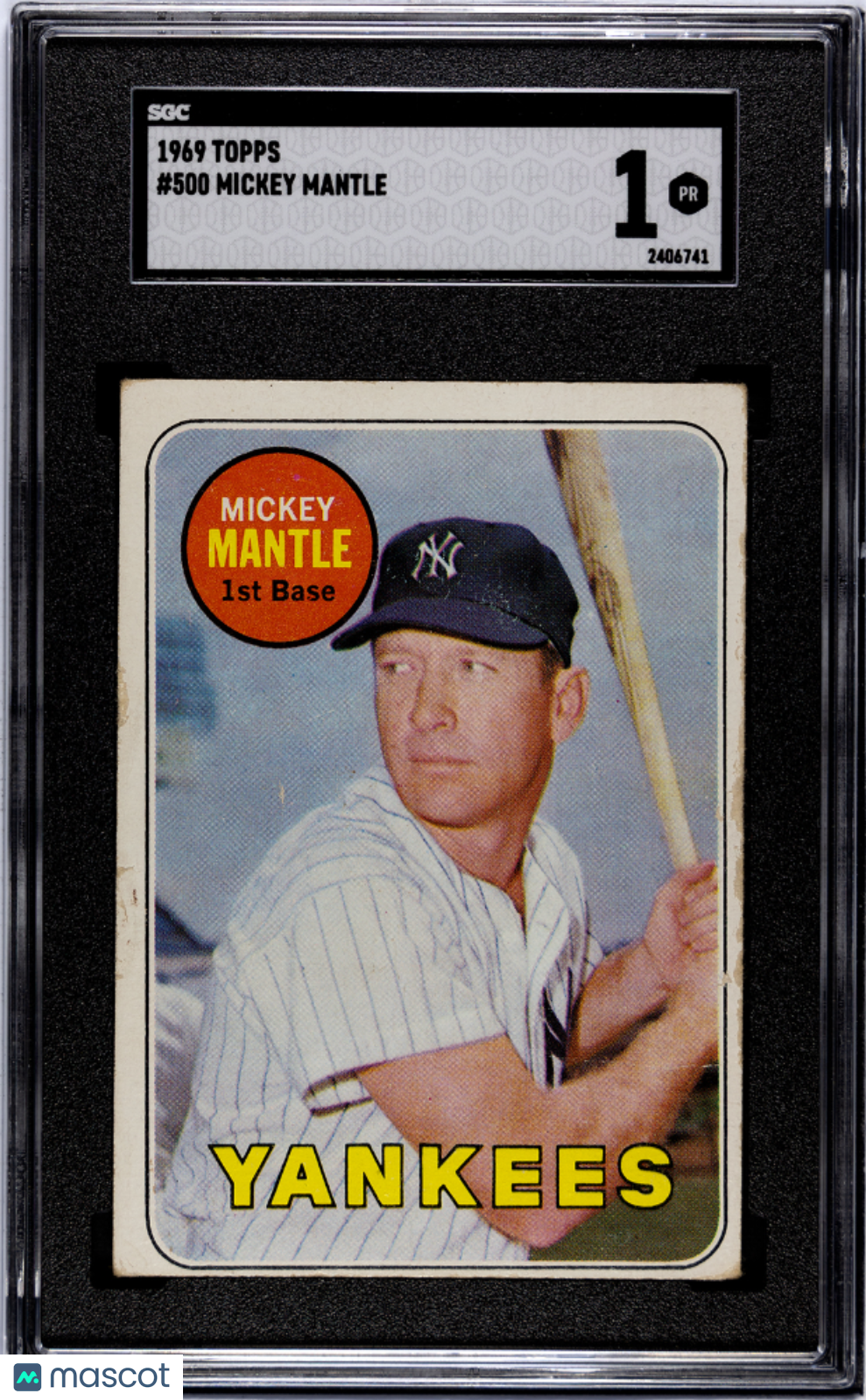 1969 Topps Mickey Mantle #500 SGC 1 New York Yankees - Graded Sports Cards
