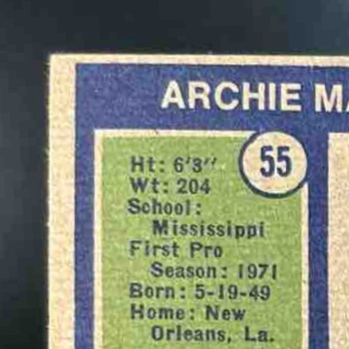 1972 Topps Archie Manning #55 RC New Orleans Saints - Sports Cards