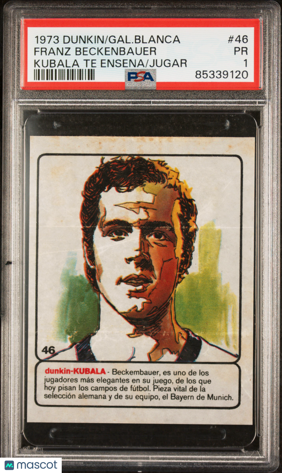 1973 Dunkin / Gallina Blanca Kubala Te Ensena A Jugar Franz Beckenbauer PSA 1 - Graded Sports Cards