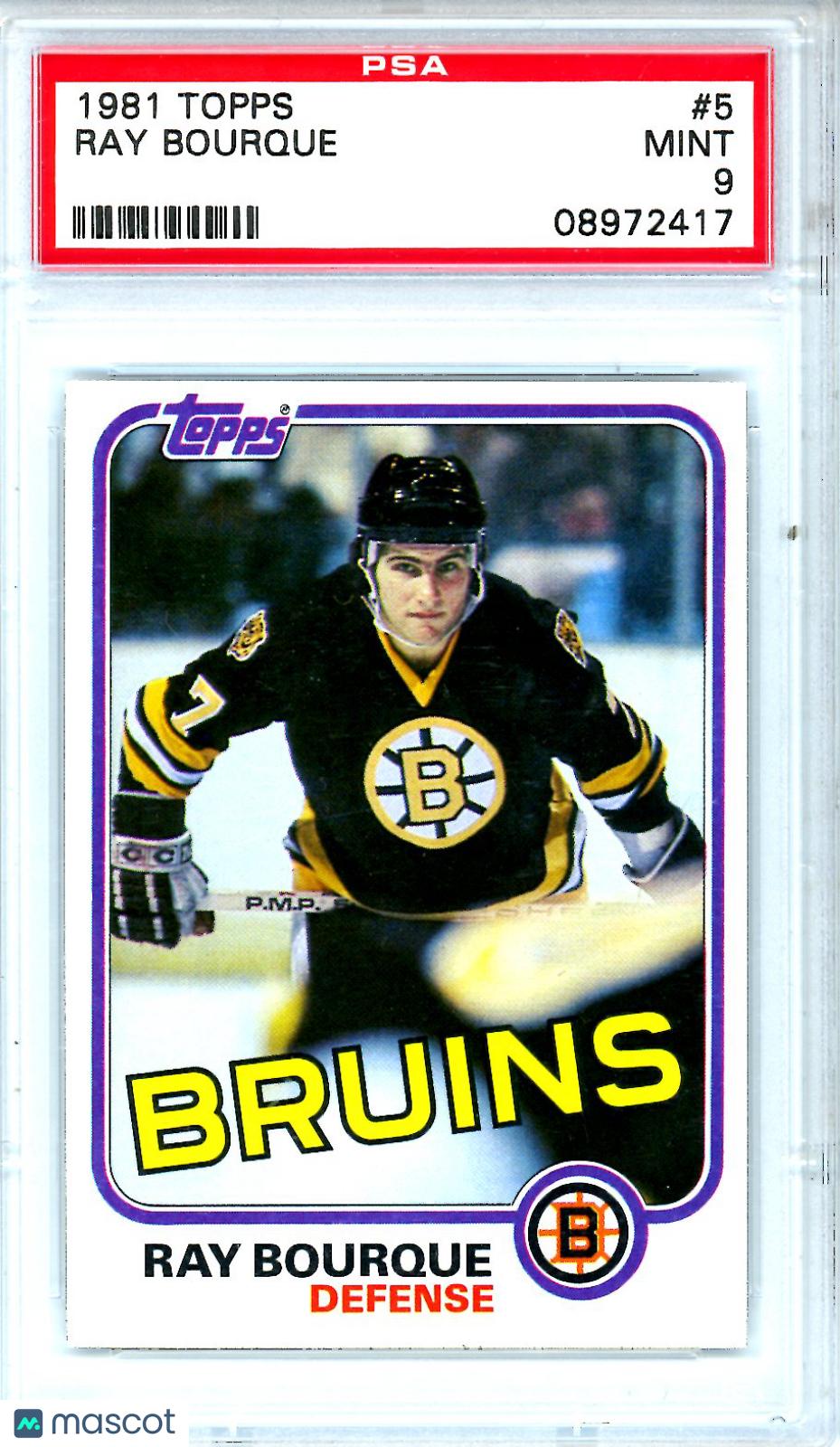 1981 Topps Ray Bourque #5 PSA 9 MINT Boston Bruins - Graded Sports Cards