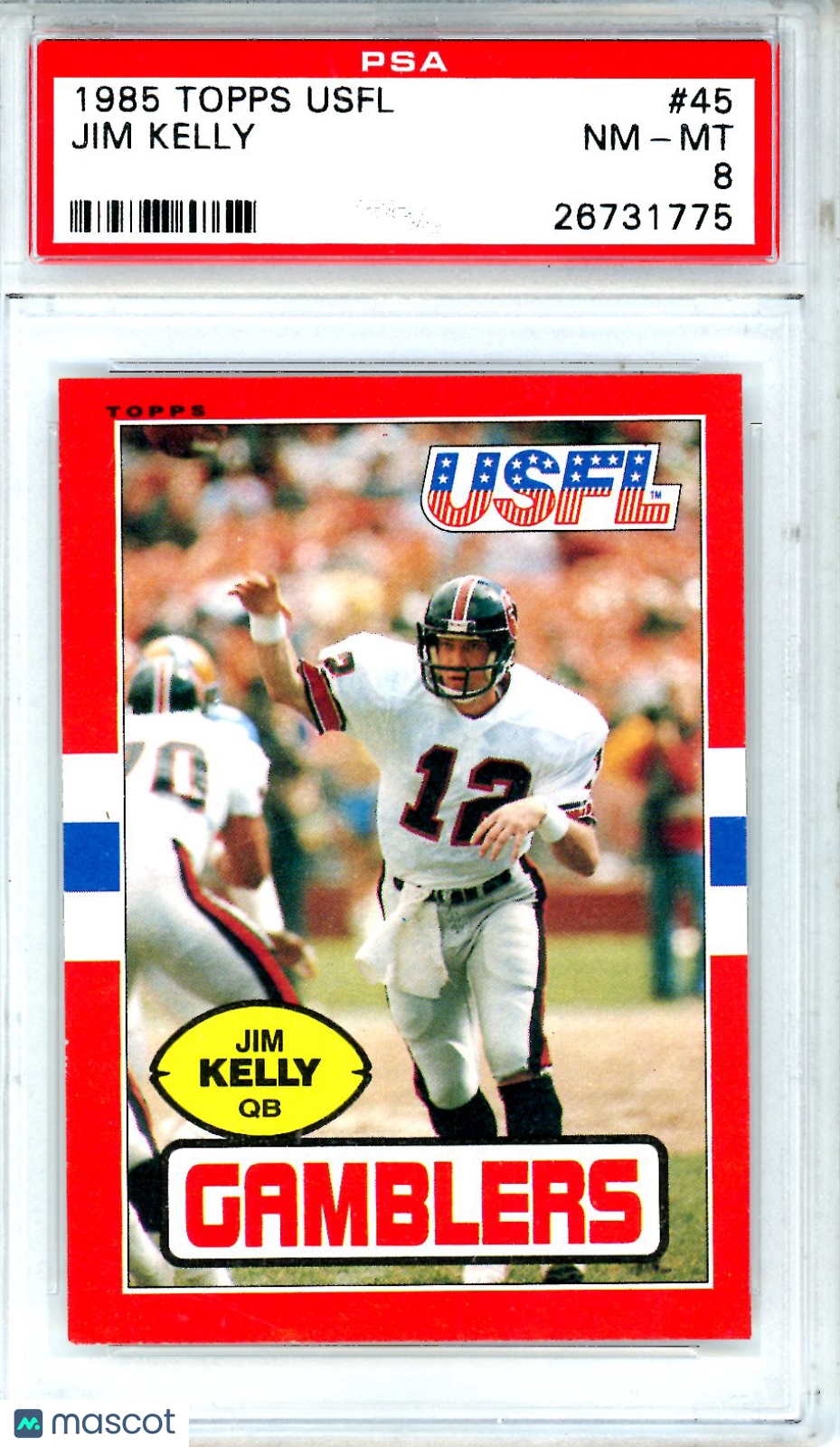 1985 Topps Usfl Jim Kelly #45 PSA 8 - Graded Sports Cards