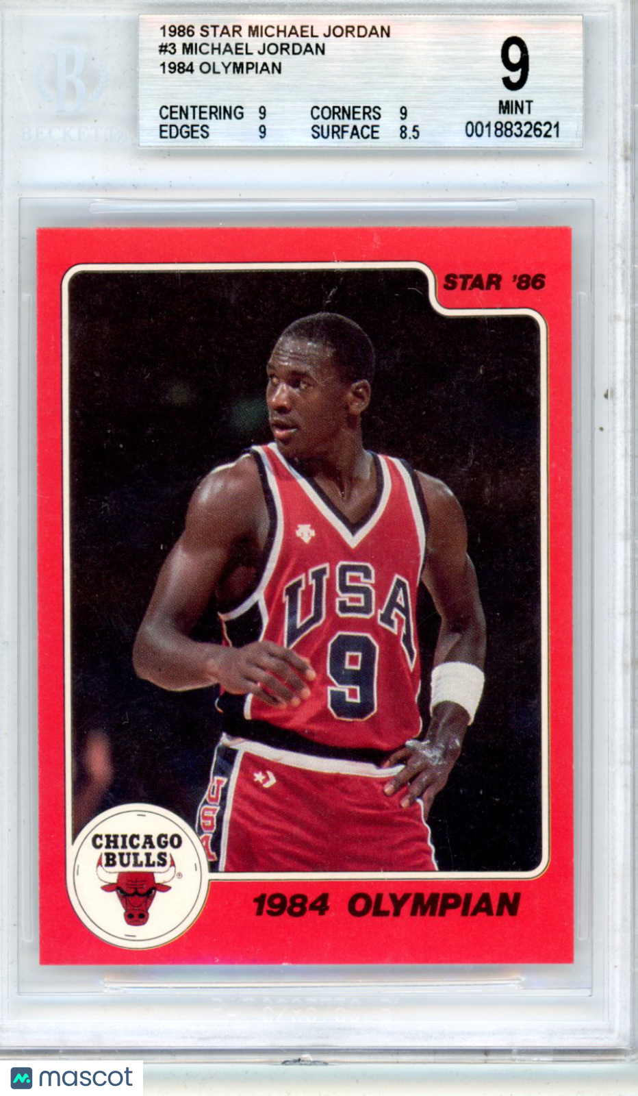 1986 Star Michael Jordan 1984 Olympian Michael Jordan /1984 #3 BGS 9 - Graded Sports Cards