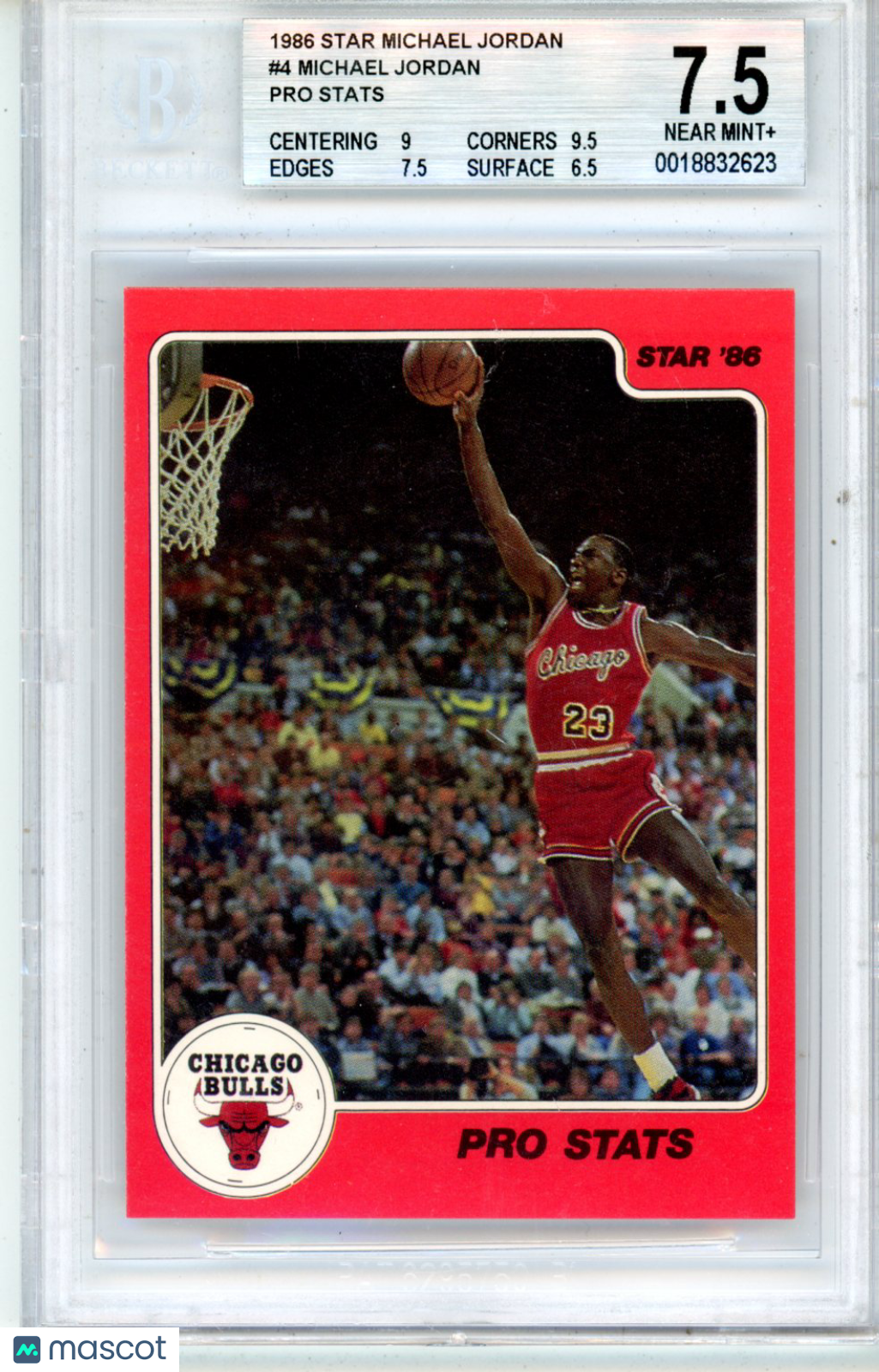 1986 Star Michael Jordan Pro Stats #4 BGS 7.5 (9.0 Centering 9.5 Corners) WOW - Graded Sports Cards