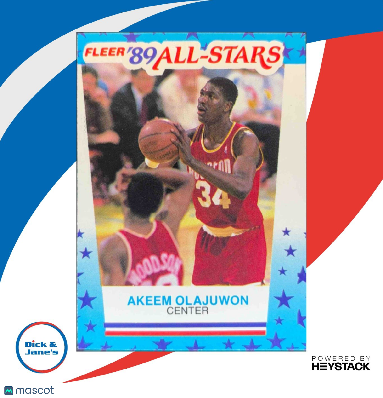 1989-90 Fleer Akeem Olajuwon Stickers #2 Houston Rockets - Sports Cards