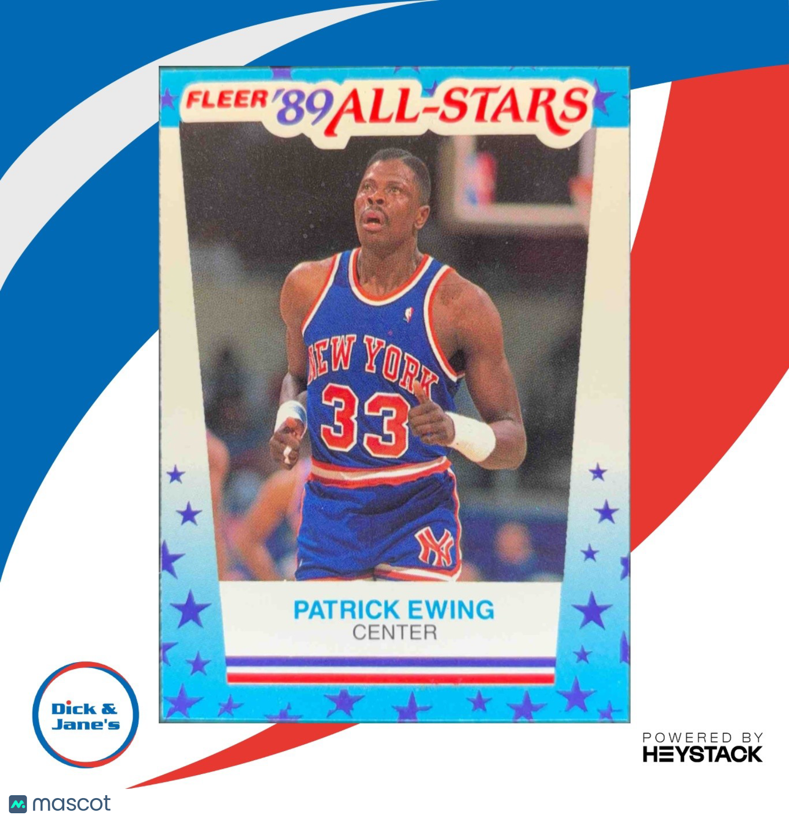 1989-90 Fleer Patrick Ewing Stickers #7 New York Knicks - Sports Cards