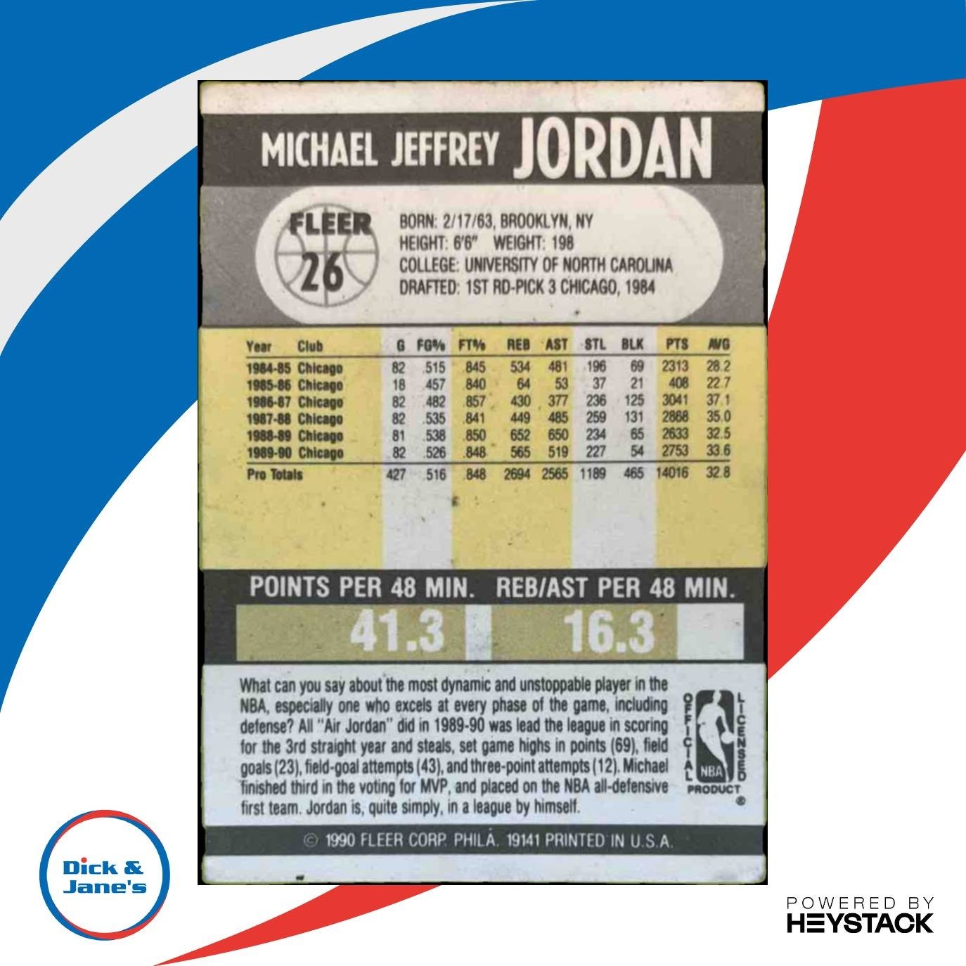 1990-91 Fleer Michael Jordan #26 Chicago Bulls - Sports Cards