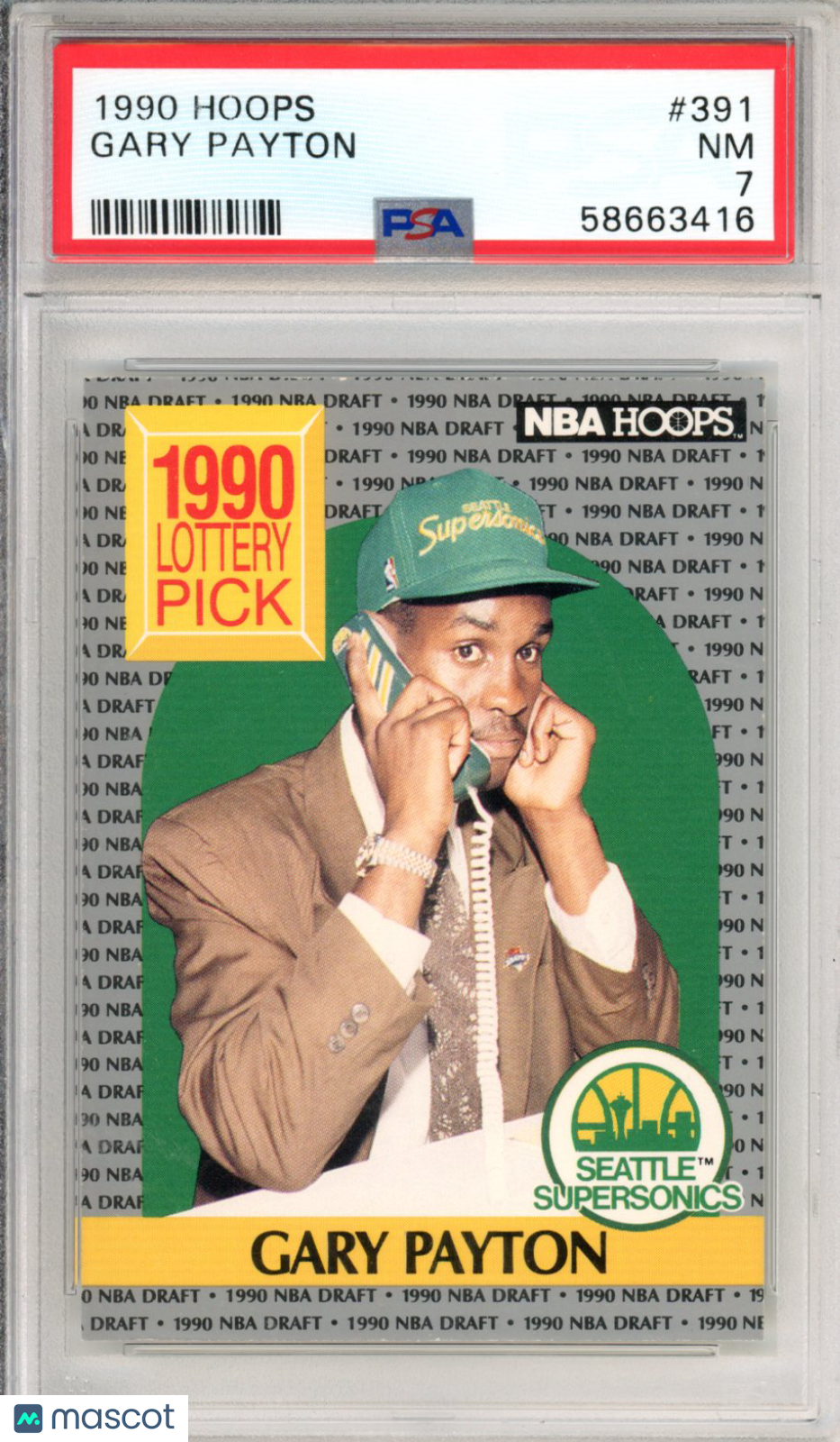 1990 Hoops Gary Payton Rookie #391 PSA 7 Seattle Supersonics Graded Sports Cards
