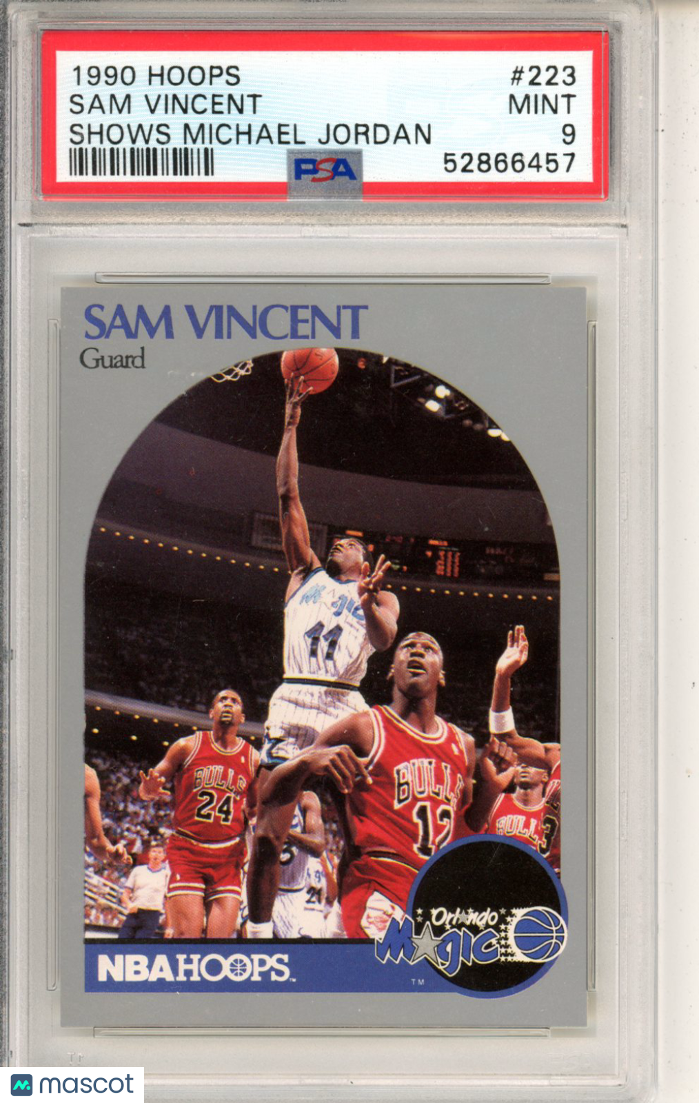 1990 Hoops Sam Vincent Shows Michael Jordan #223 PSA 9 Orlando Magic Graded Sports Cards