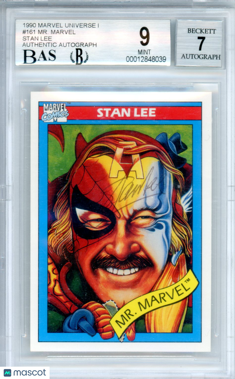 1990 Marvel Universe I Stan Lee: Mr. Marvel #161 BGS 9 Autographed - Graded Non-Sports Cards
