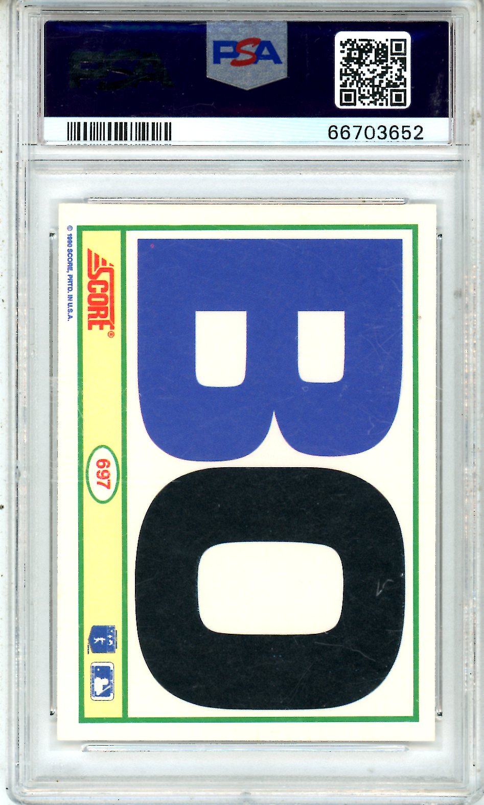 1990 Score Bo Jackson #697 PSA 8 Kansas City Royals Famous NIKE Poster - Graded Sports Cards