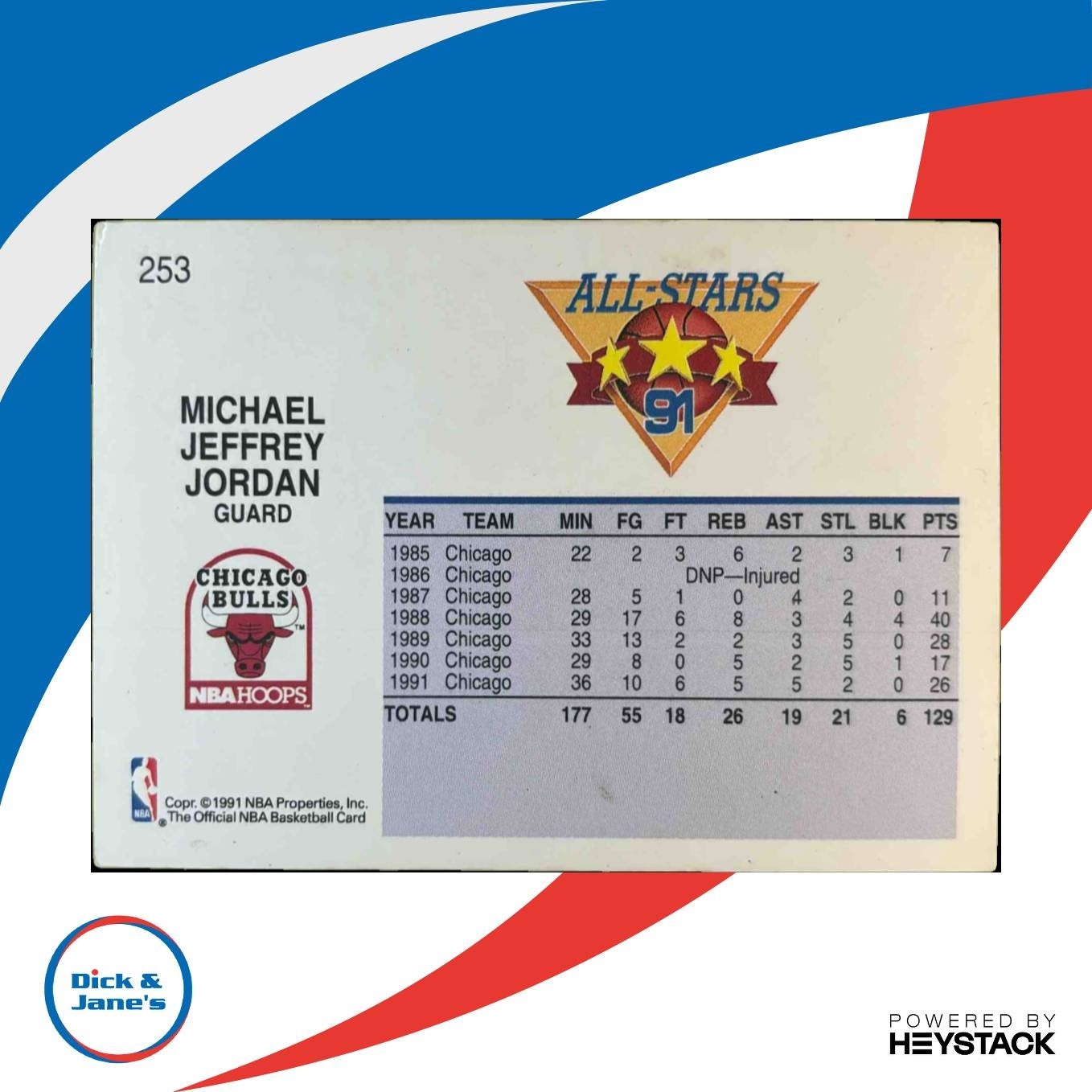 1991-92 Hoops Michael Jordan #253 All-Star Chicago Bulls - Sports Cards