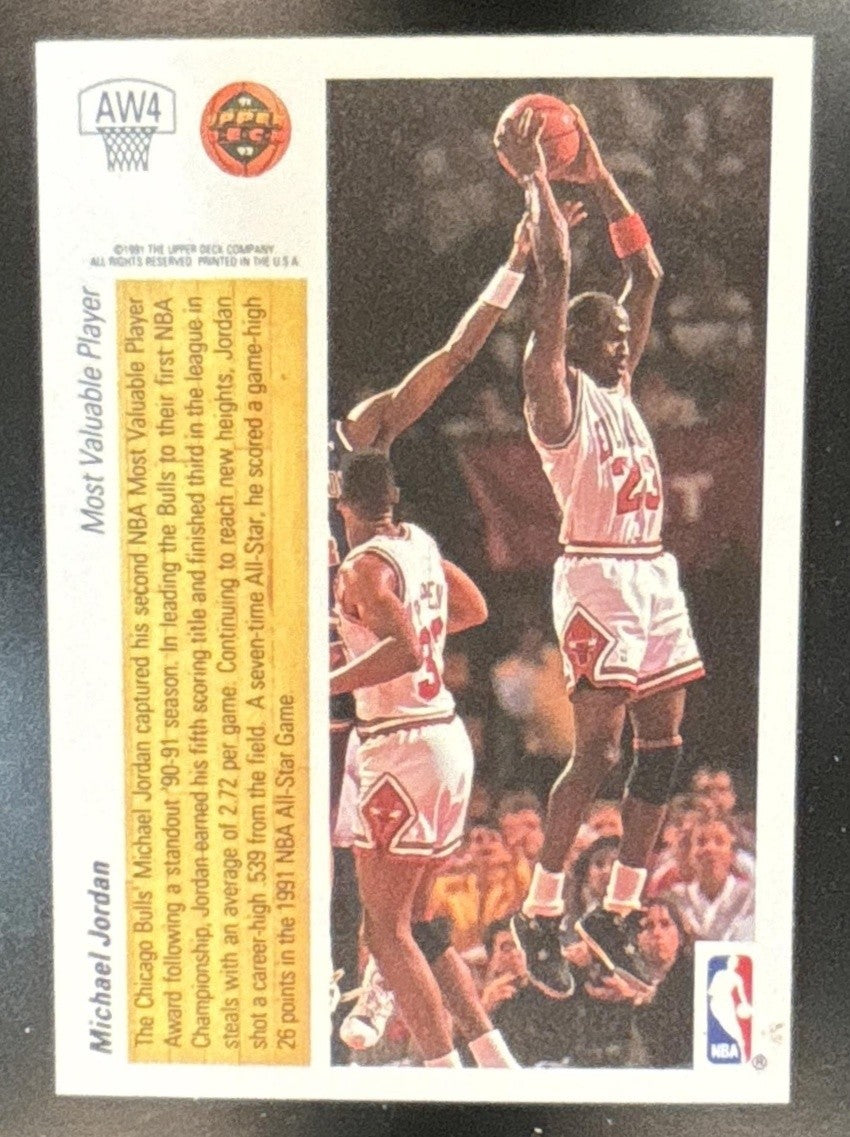 1991-92 Upper Deck Michael Jordan Award Winner Holograms #AW4 Chicago Bulls - Sports Cards