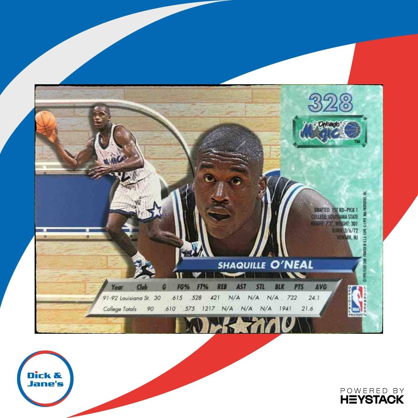 1992-93 Fleer Ultra Shaquille O’Neal #328 RC Orlando Magic - Sports Cards