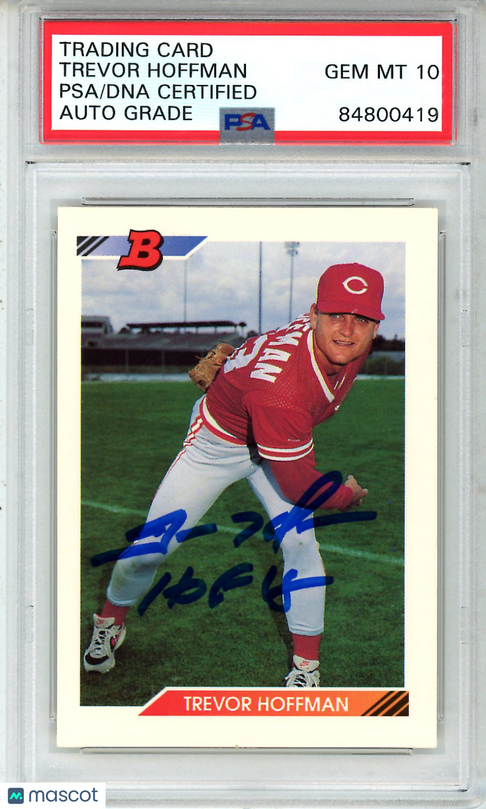 1992 Bowman#11 Trevor Hoffman RC PSA Authentic GEM MINT 10 Auto Cincinnati Reds - Graded Sports Cards