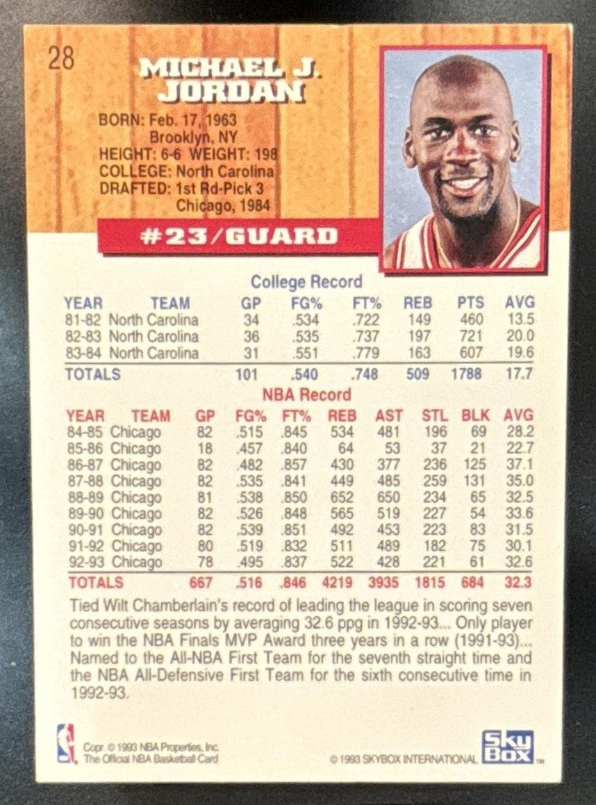 1993-94 Hoops Michael Jordan #28 Bulls - Sports Cards