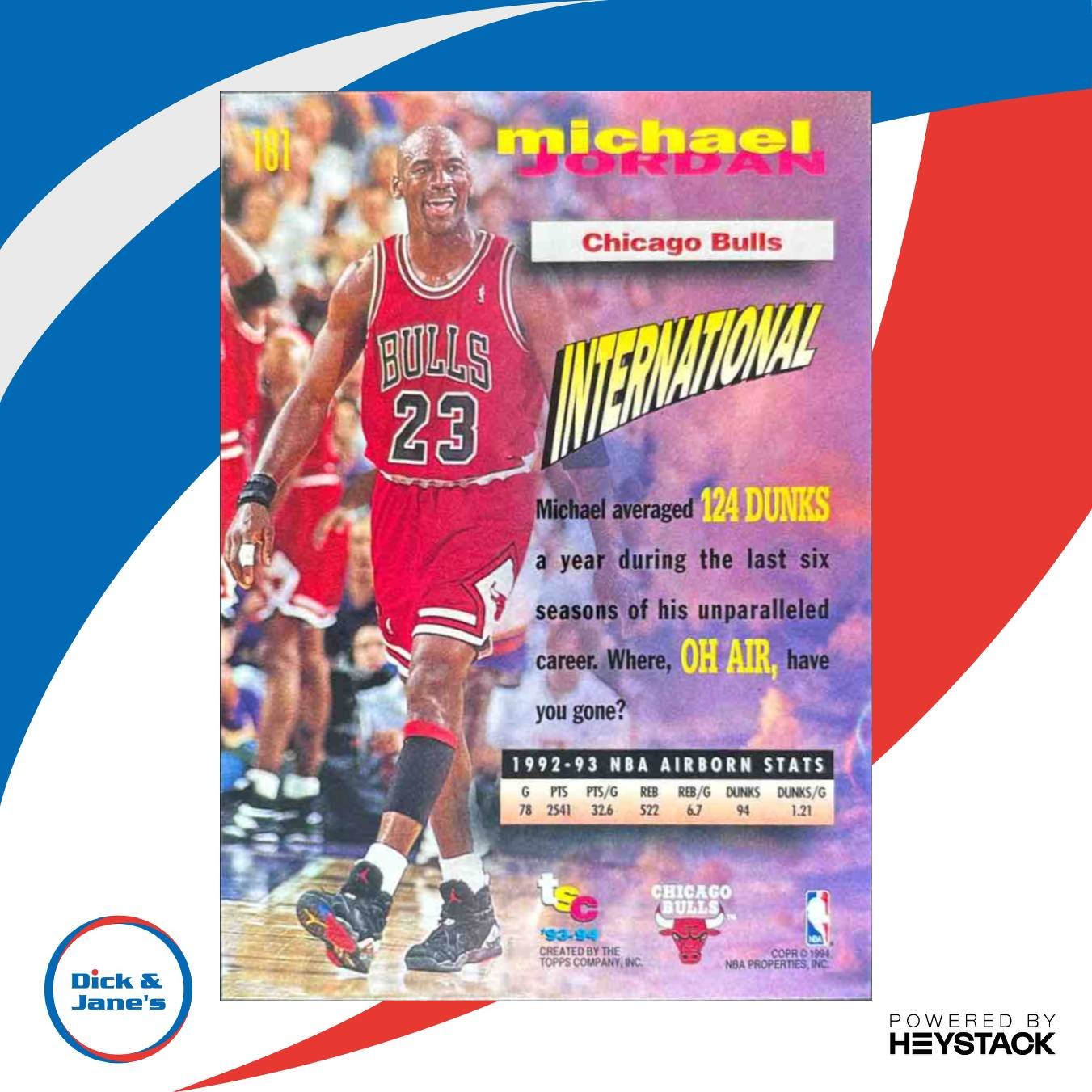 1993-94 Topps Stadium Club Michael Jordan #181 Chicago Bulls - Sports Cards