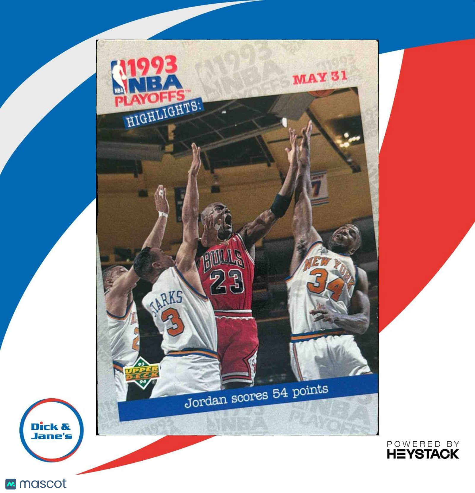 1993-94 Upper Deck Jordan Scores 54 Points #193 Chicago Bulls - Sports Cards