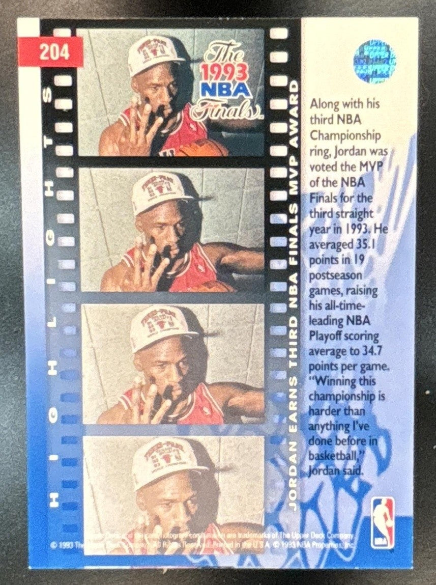 1993-94 Upper Deck Michael Jordan #204 Chicago Bulls - Sports Cards