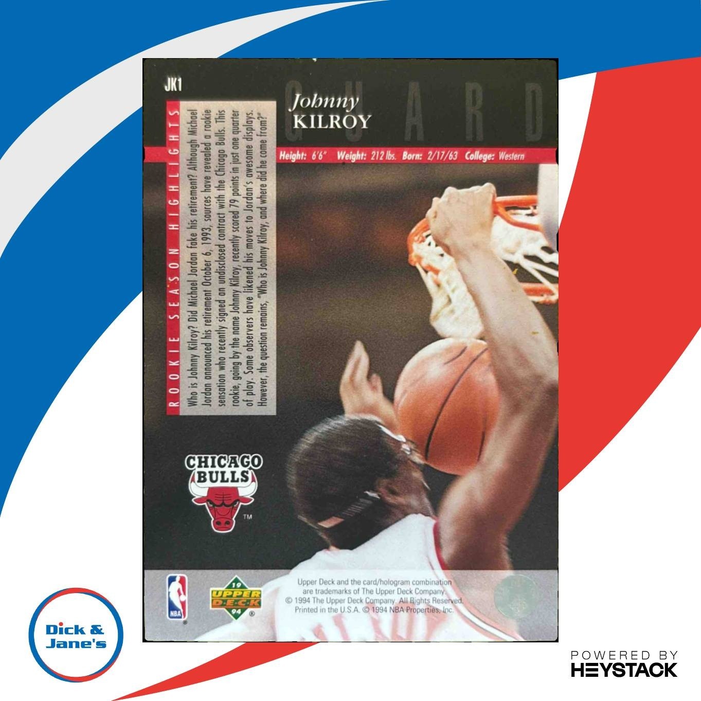 1993-94 Upper Deck Special Edition Johnny Kilroy Promos #JK1 JORDAN ALTER EGO - Sports Cards