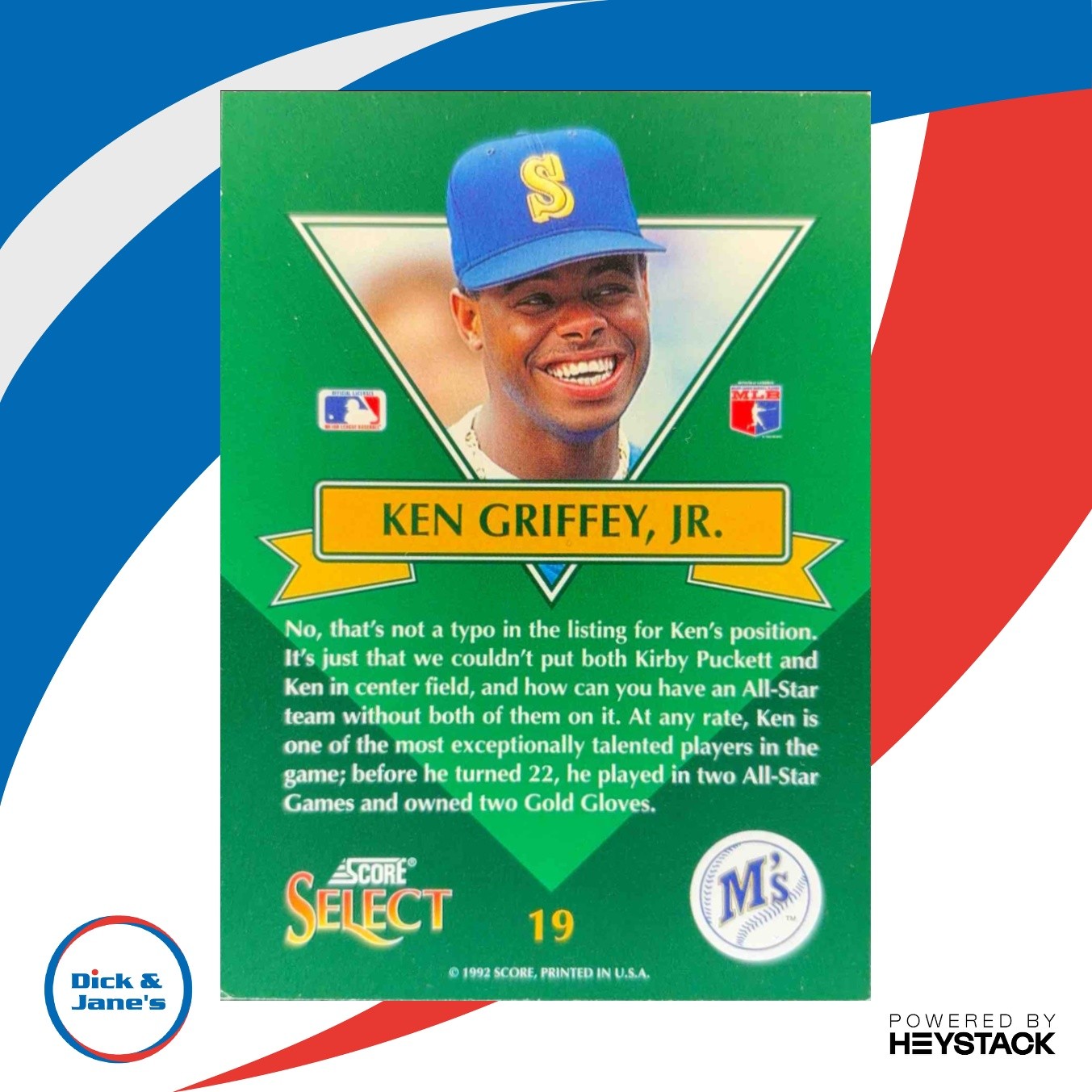 1993 Score Select Ken Griffey Jr. Stars #19 Seattle Mariners - Sports Cards