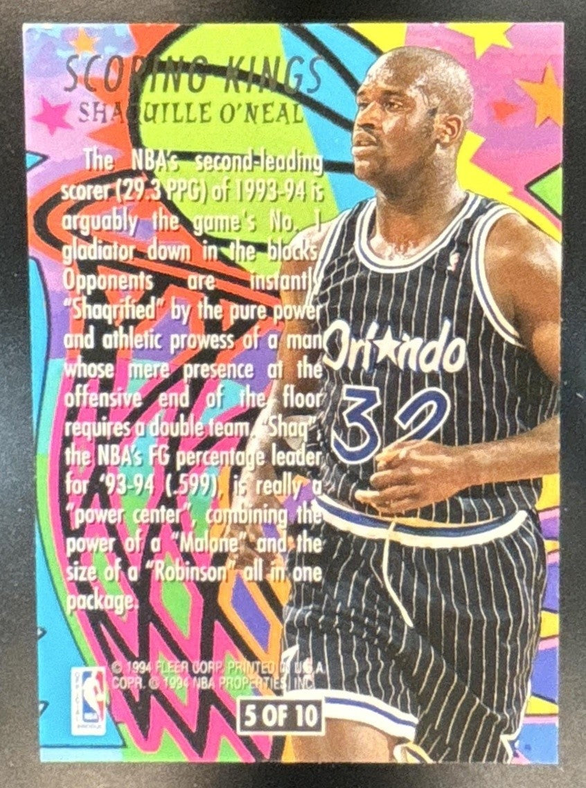 1994-95 Fleer Ultra Shaquille O’Neal Scoring Kings #5 Orlando Magic - Sports Cards