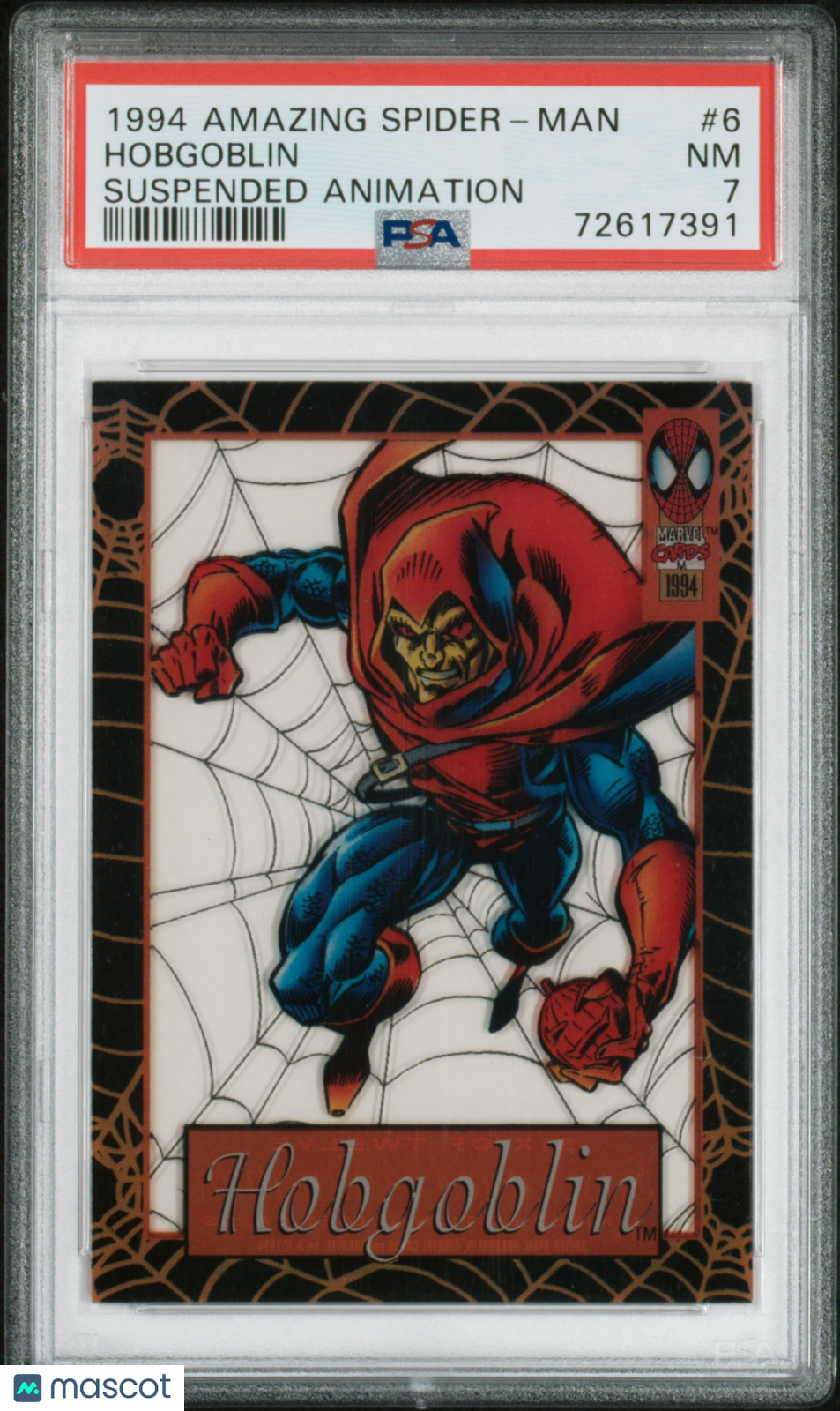 1994 Fleer The Amazing Spider-Man Suspended Animation Hobgoblin #6 PSA 7 - Graded TCG/CCG