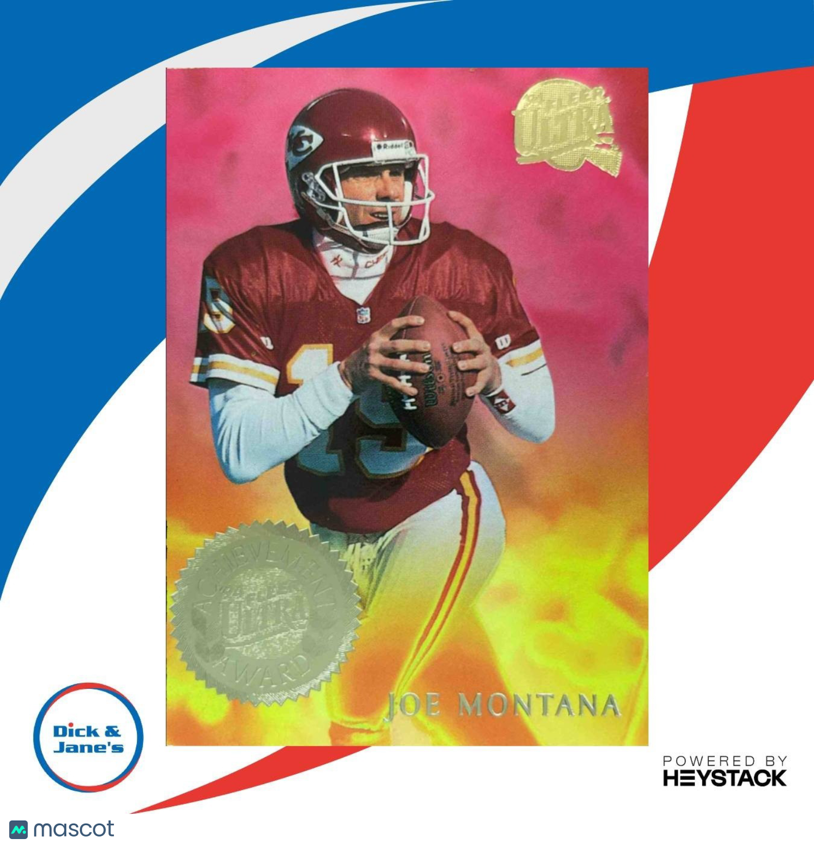 1994 Fleer Ultra Joe Montana Achievement Awards #4 Kansas City Chiefs - Sports Cards