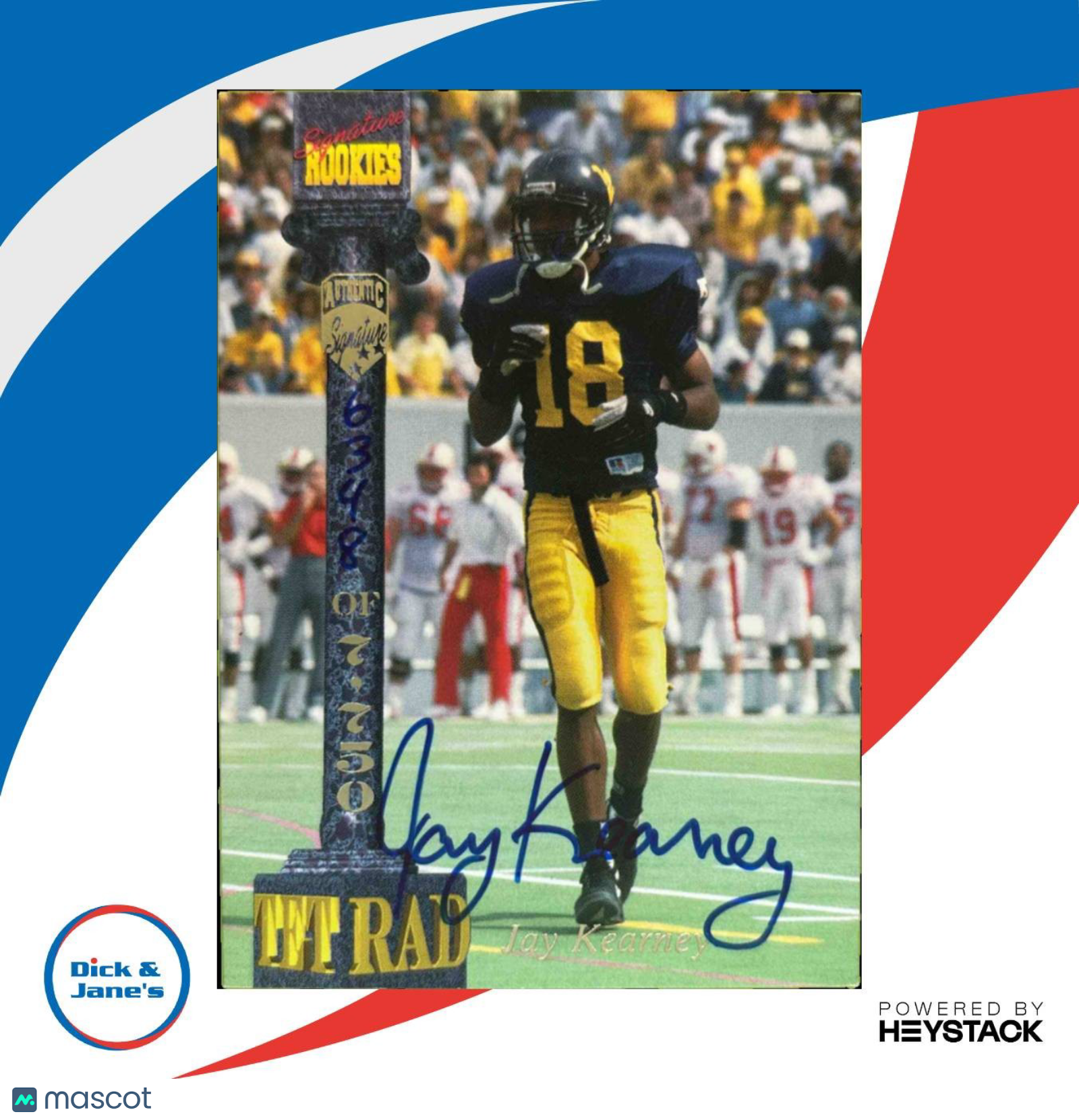 1994 Signature Rookies Tetrad Jay Kearney Auto /7750 #XVIII - Sports Cards