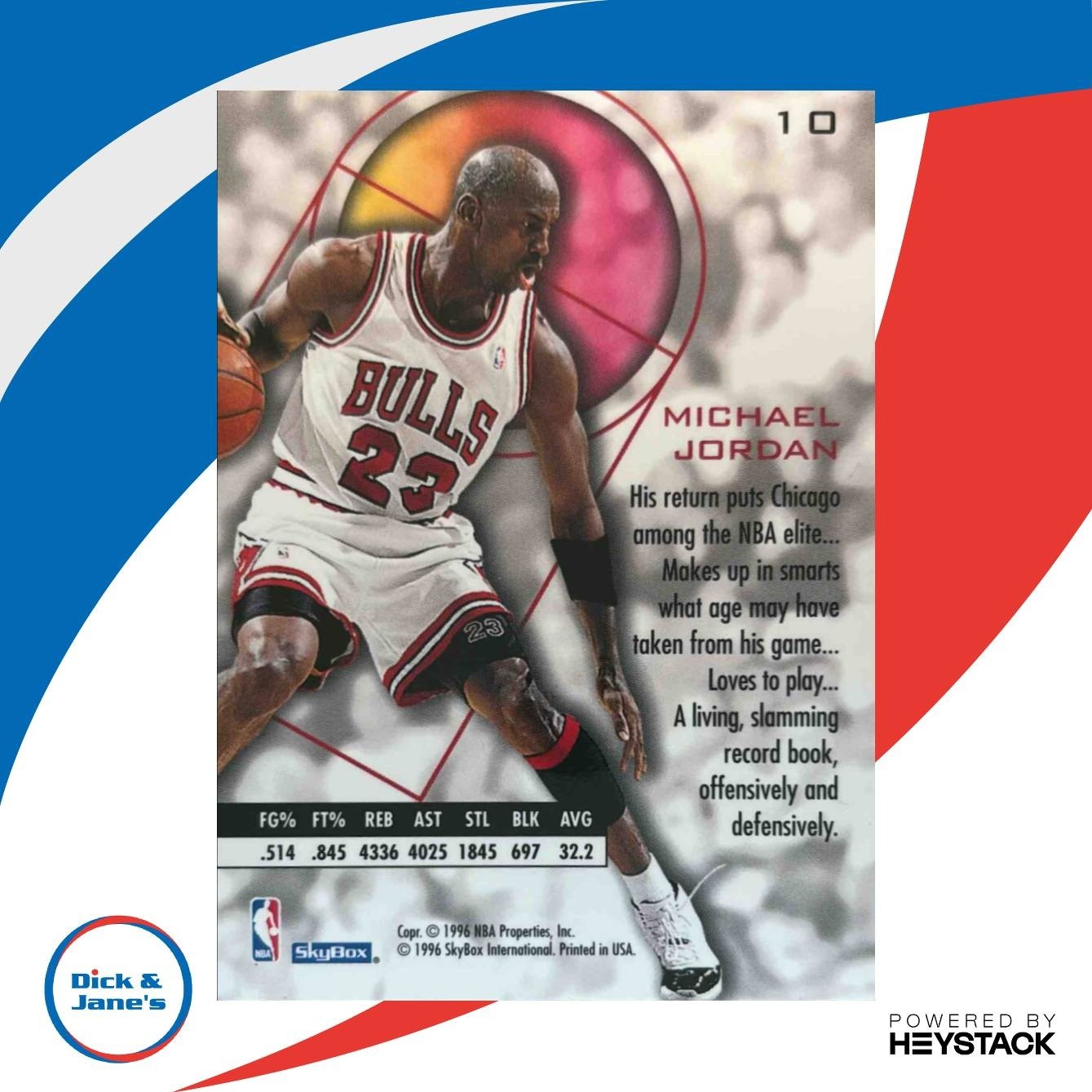 1995-96 Skybox E-XL Michael Jordan Blue #10 Chicago Bulls - Sports Cards