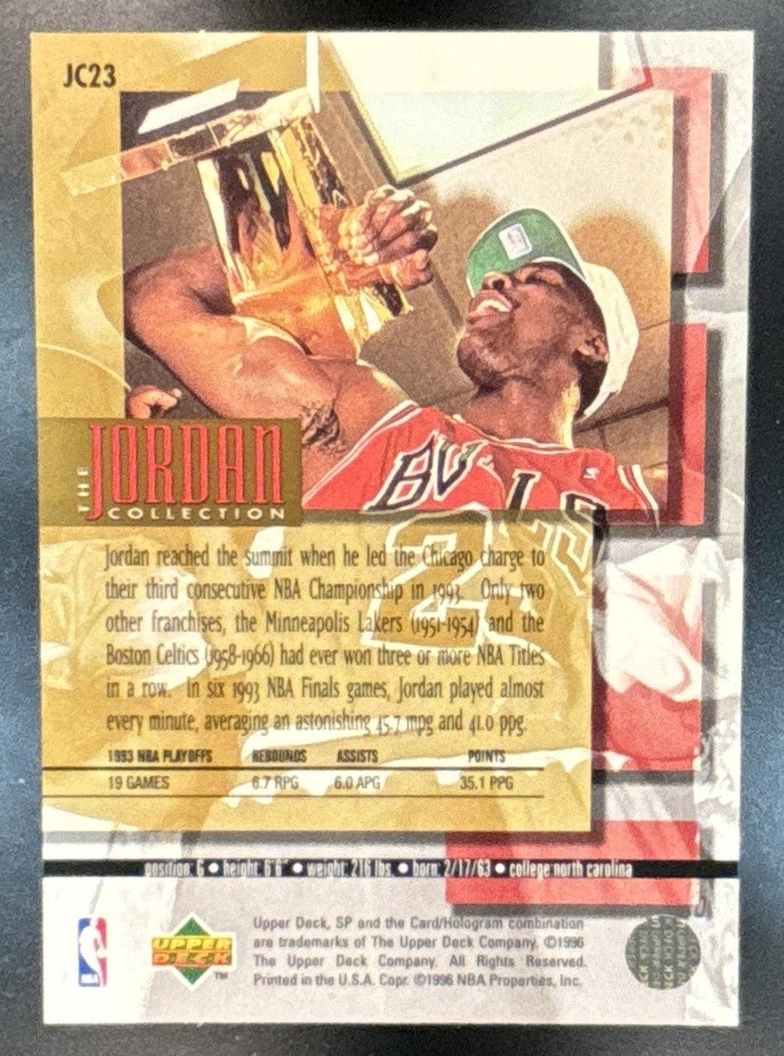 1995-96 Upper Deck The Jordan Collection 3x5 Third Consecutive NBA Championship - Sports Cards