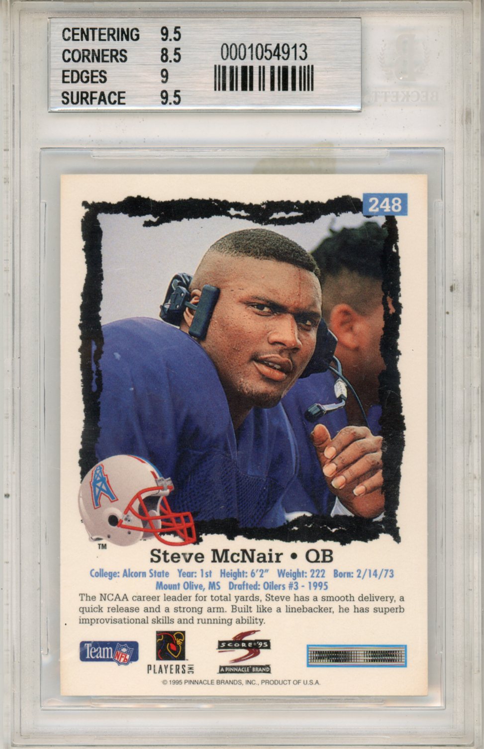 1995 Score Steve McNair #248 BGS 9 - Graded Sports Cards