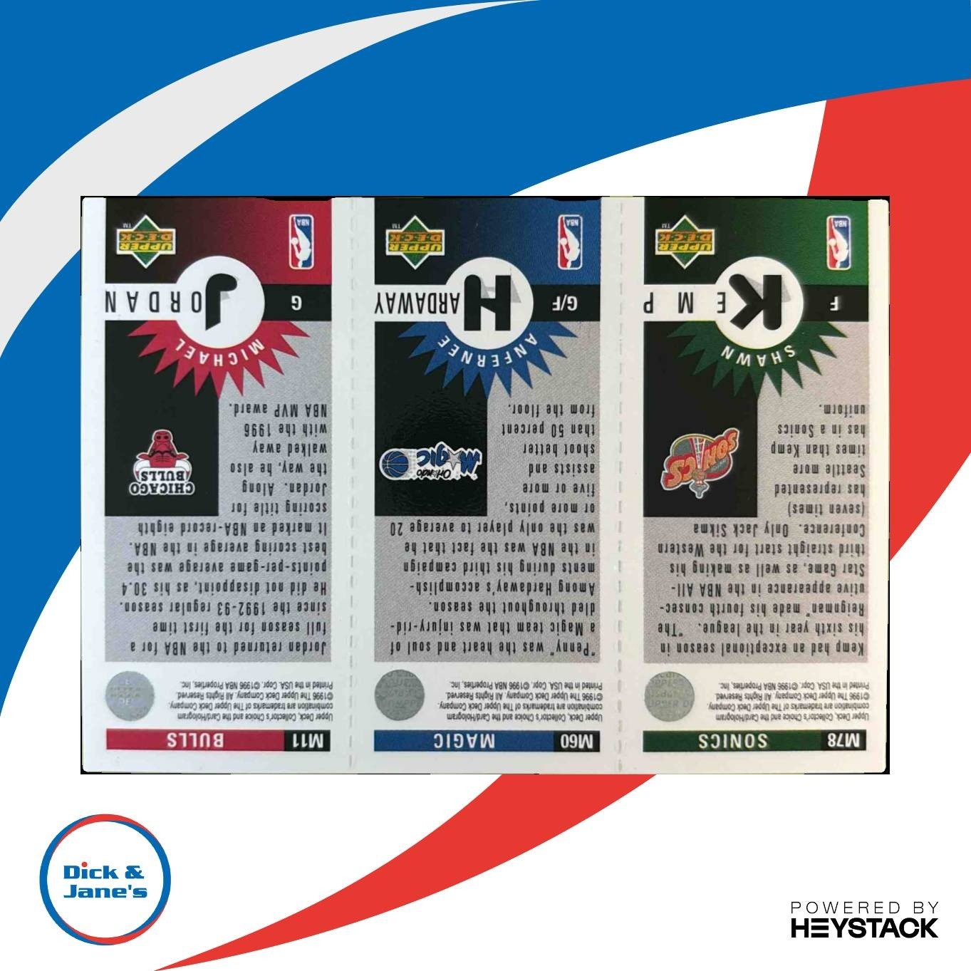 1996-97 Collector’s Choice Michael Jordan Anfernee Hardaway Shawn Kemp Mini Card - Sports Cards